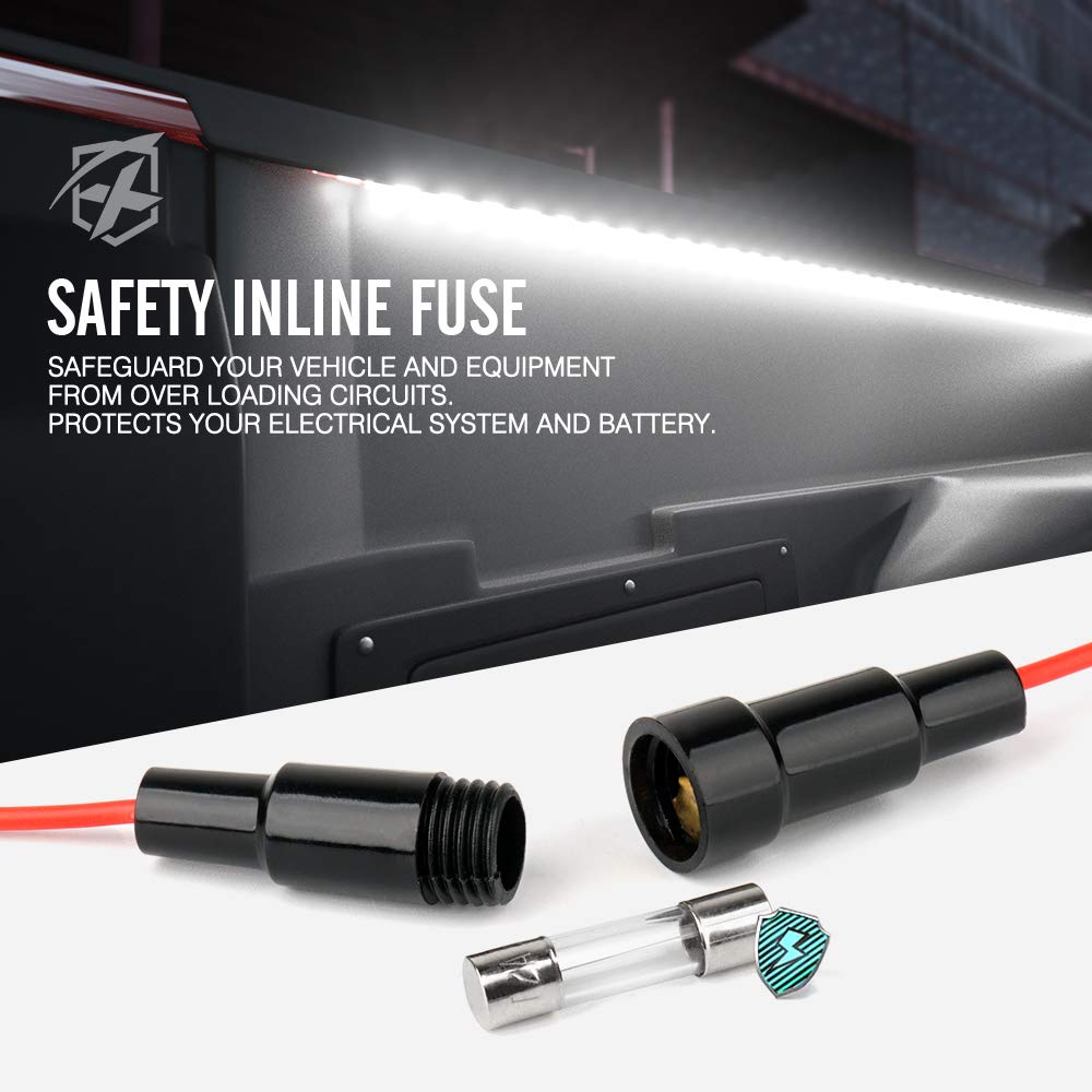 Xprite 3Pcs 60'' Inch White Led Truck Bed Lights Strip Kit, Pickup Under Body Bed Decoration Lighting Bar For Cargo Trucks Vans