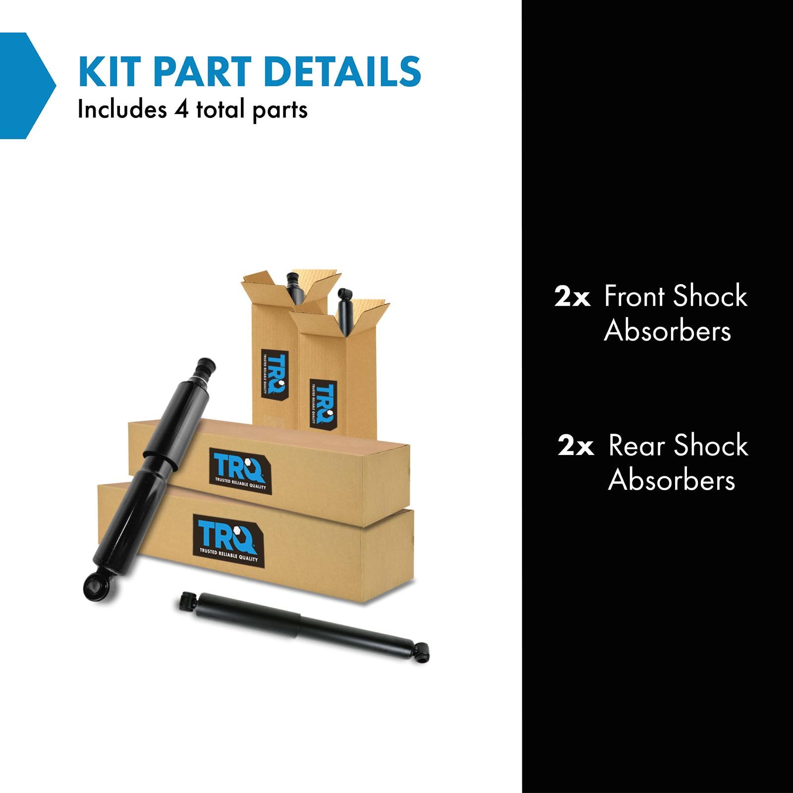 Trq Front And Rear Shock Absorber Set Compatible With 1986-1989 Toyota 4Runner 1986-1995 Pickup