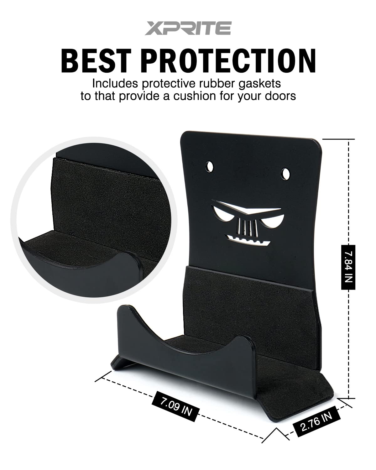 Xprite Wall Mount Door Storage Hangers, 4 Pcs Removable Heavy Duty Metal Door Storage Holder Hooks Bracket With Rubber Lining Co