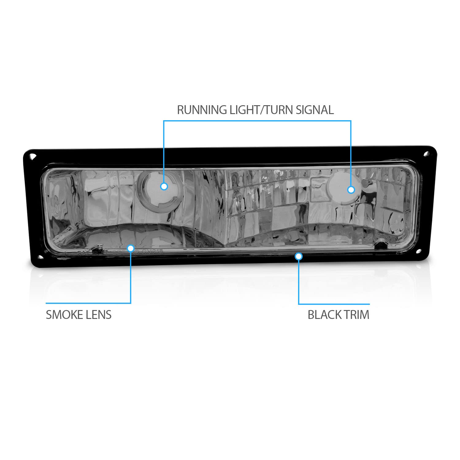 Amerilite Replacement Packing Turn Signal Lights Smoke Pair For 88-98 Chevy Full Size - Passenger And Driver Side