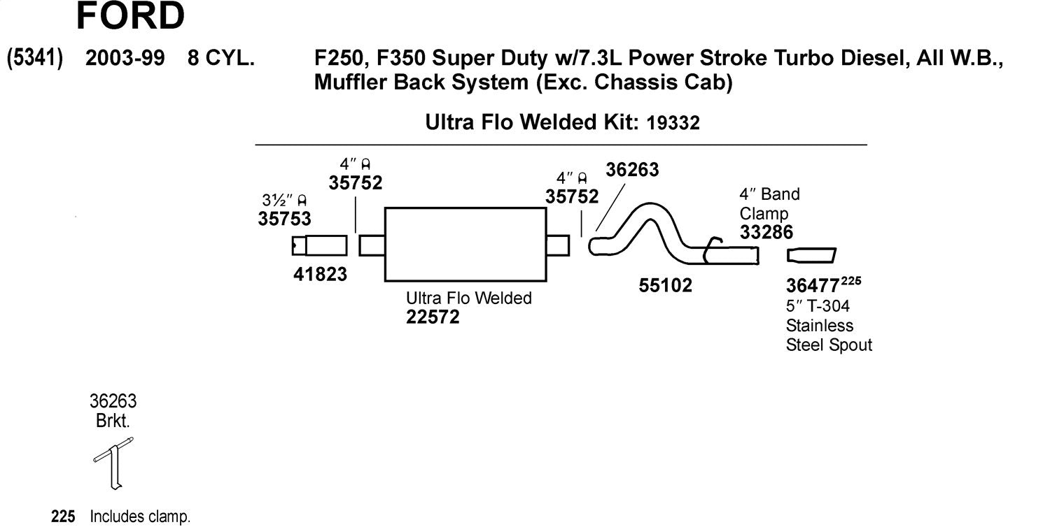 Dynomax 55102 Exhaust Tail Pipe For Ford F-250 Super Duty