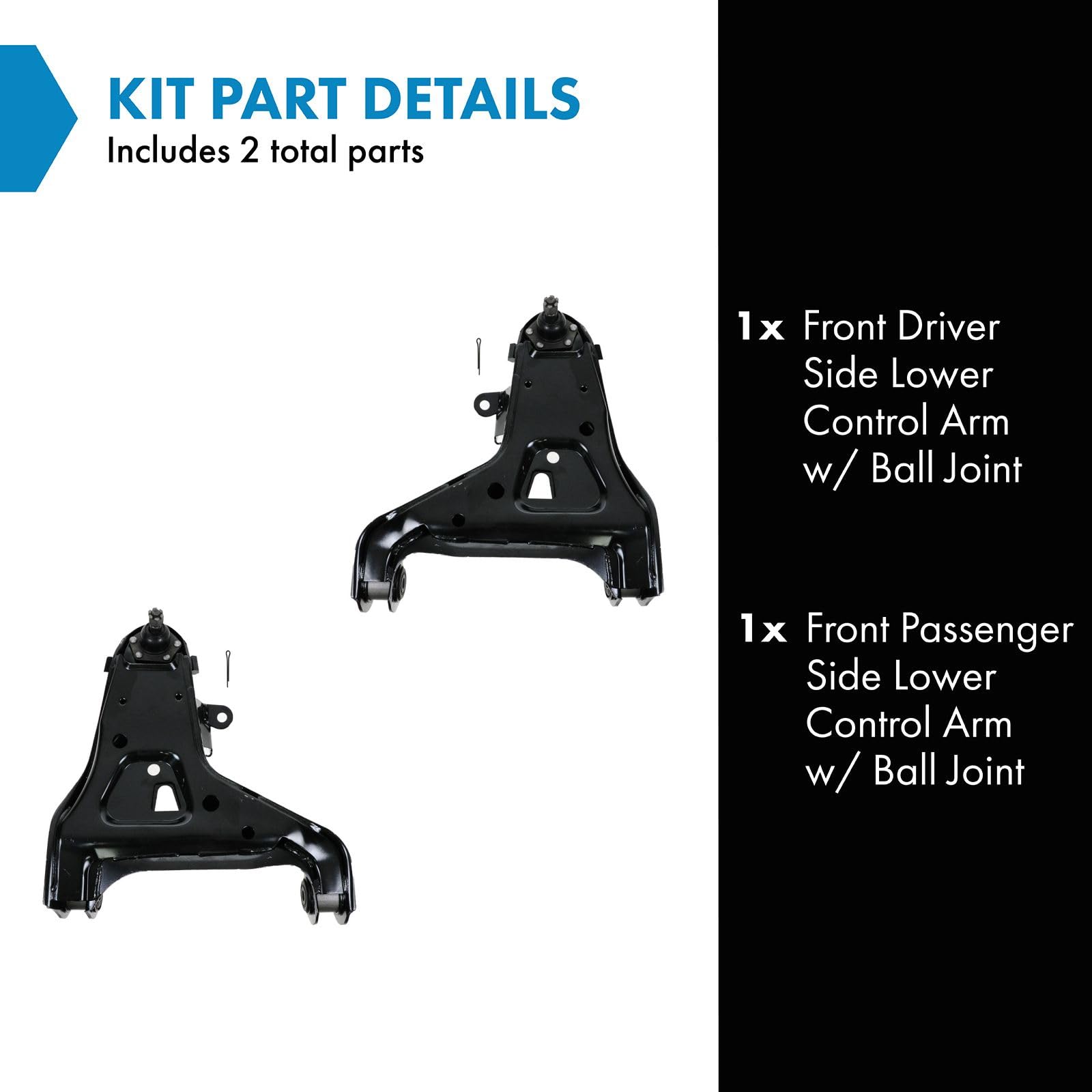 Trq Front Lower Control Arm With Ball Joint Set Compatible With 83-00 Chevrolet Gmc 98-00 Isuzu 91-00 Oldsmobile