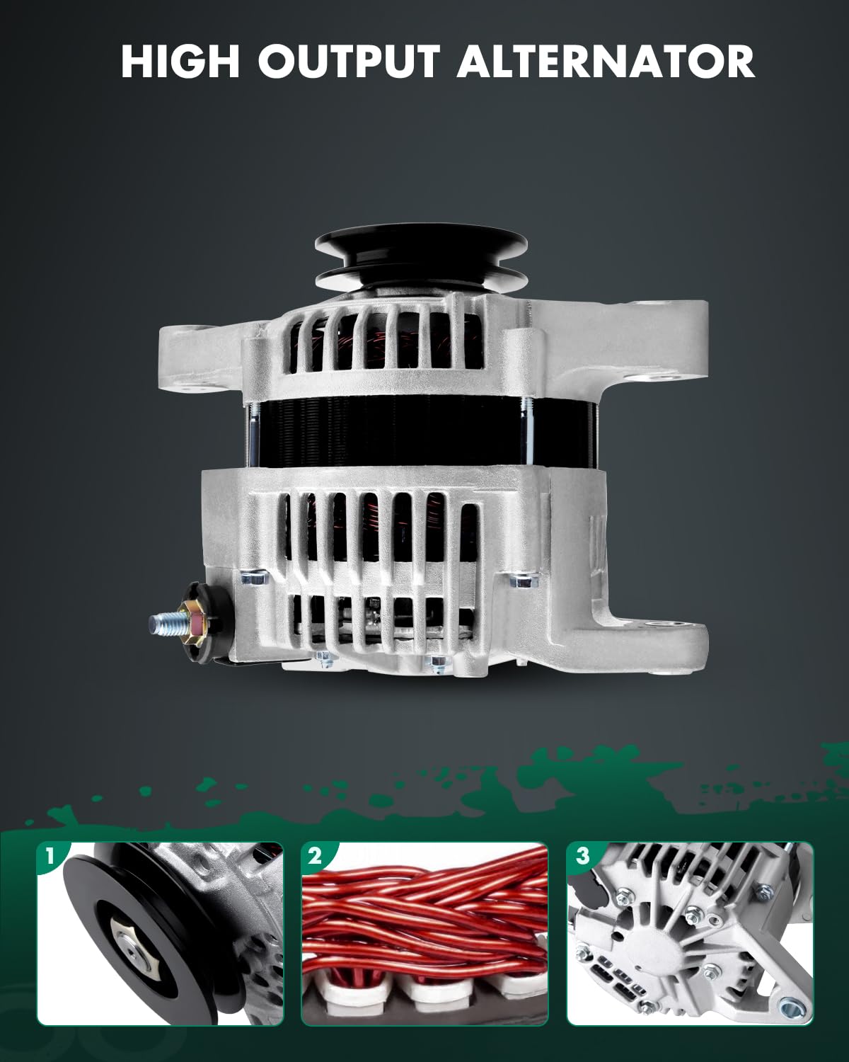 SCITOO Alternator Fits for Nissan Frontier 1998-2004, Xterra 2000-2004, 2.4L- 12V 70 Amp CW 1-Groove Pulley, Replace OE 13778