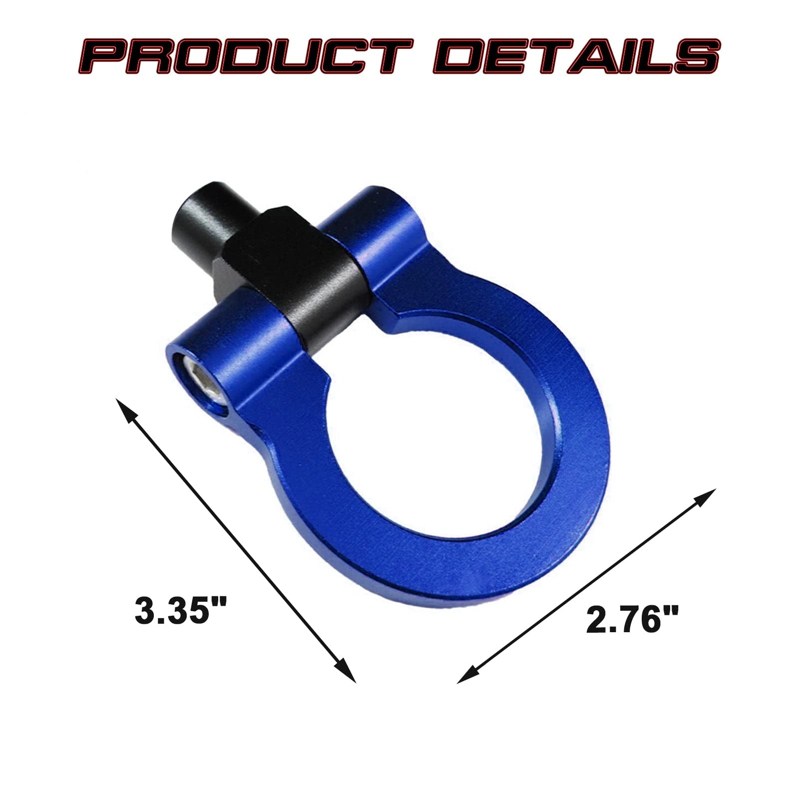 Xotic Tech Sport Track Racing Style Cnc Aluminum Screw-On Tow Hook Front Bumper Compatible With Mazda 3 6 Cx-5 Mx-5 Or Cadillac