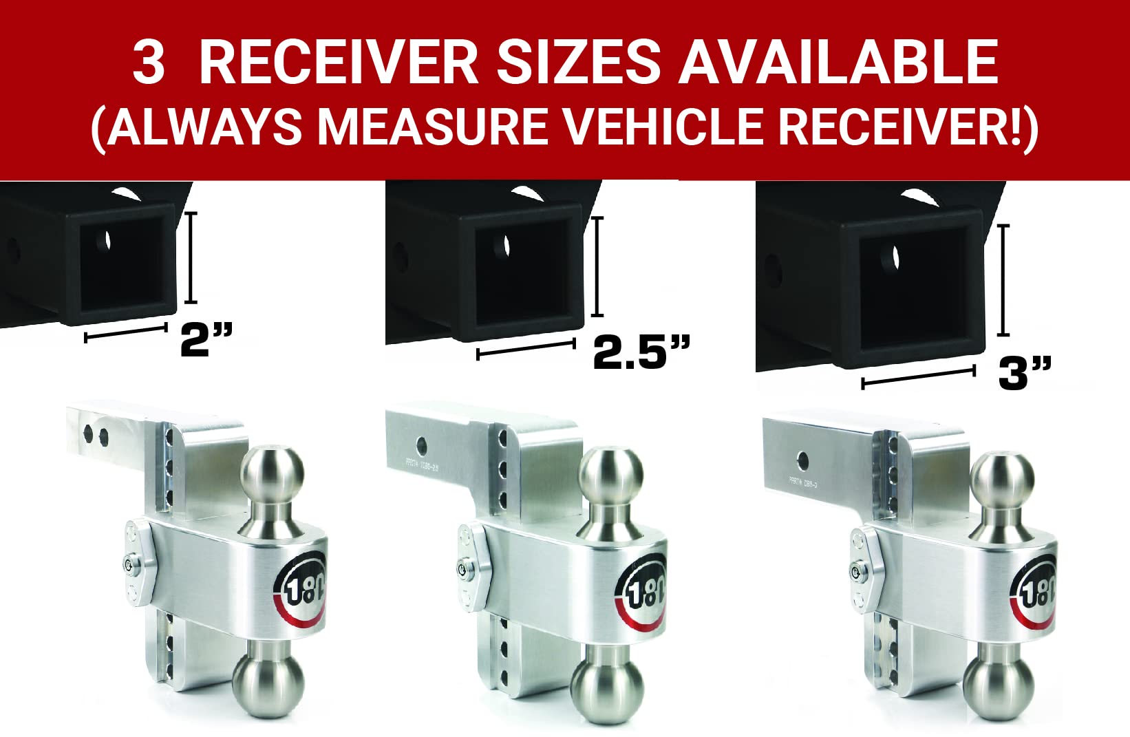 Weigh Safe Adjustable Trailer Hitch Ball Mount, 8 Adjustable Drop Hitch For 2.5 Receiver W/2 Pc Keyed Alike Lock Set, Heavy Duty Aluminum Trailer Tow Hitch W/Stainless Steel Tow Balls,18,500 Lbs Gtw