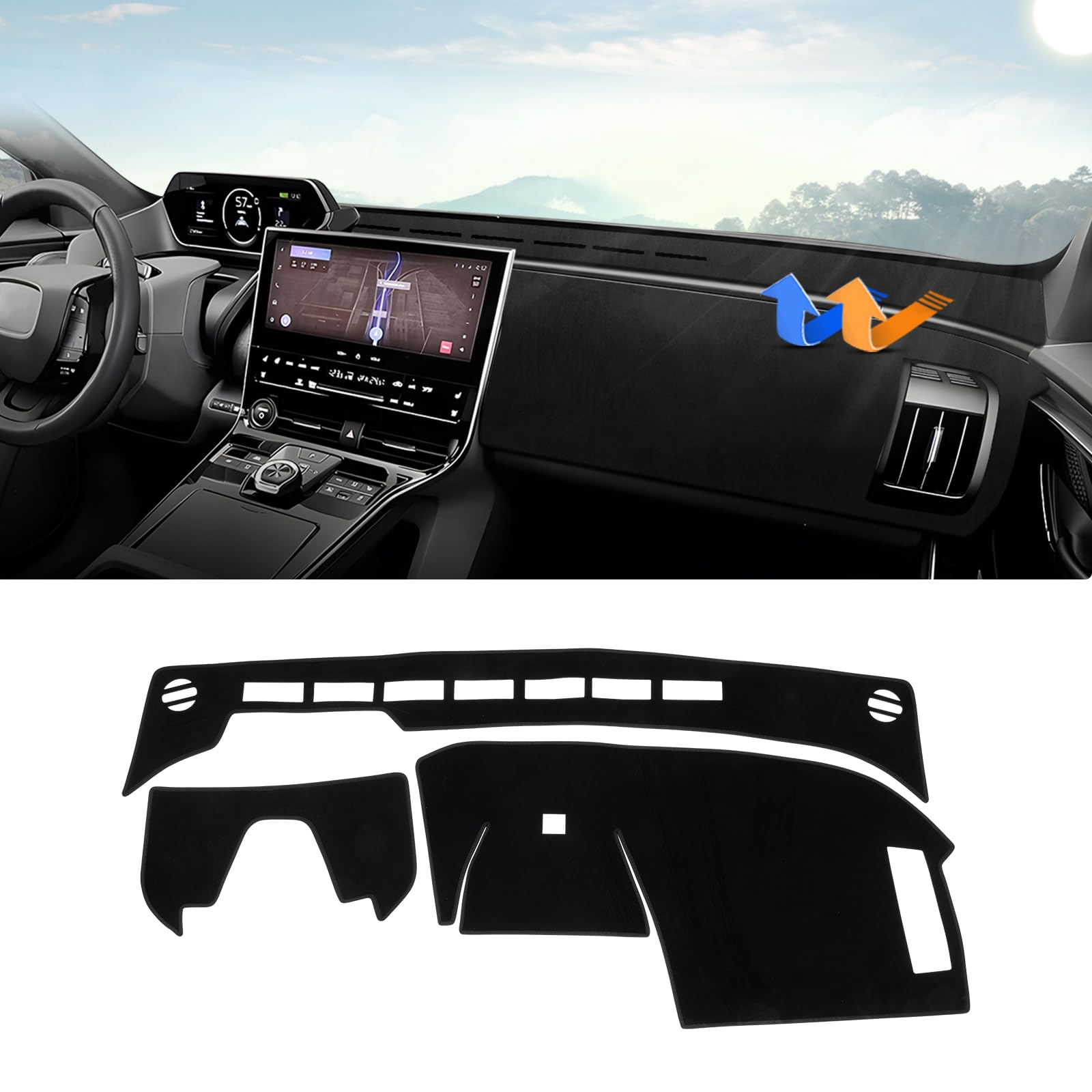 Autorder Dashboard Cover Mat For Toyota Bz4X /Subaru Solterra 2023 2024 2025 Accessories Dash Cover Upgrade Velvet Dash Mat Suns