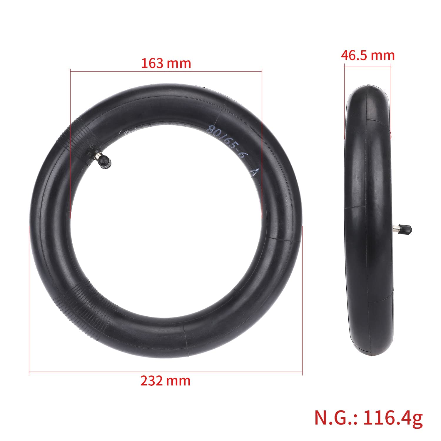 YBang 80/65-6 10x2.5 Inner Tube Replacement 10 inch 255*80 for Kugoo M4 pro for Speedual Zero 10X Tire Tire with Elbow Valve Thi