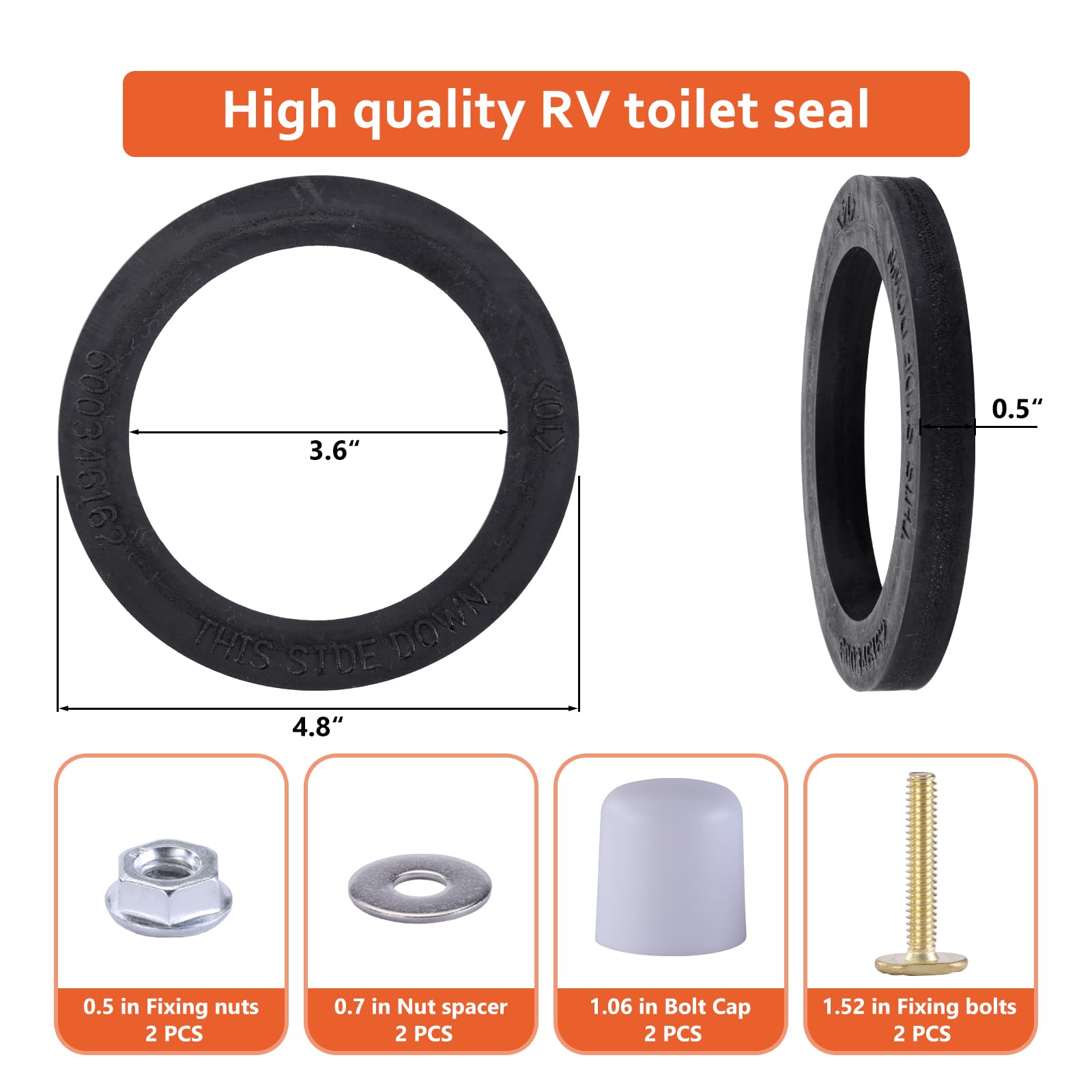 Boeemi 2-Pack Rv Toilet Seal Compatible With Camper 300 310 320 Series Rv Toilets Parts, Rv Toilet Seal Kit For Replacement Part