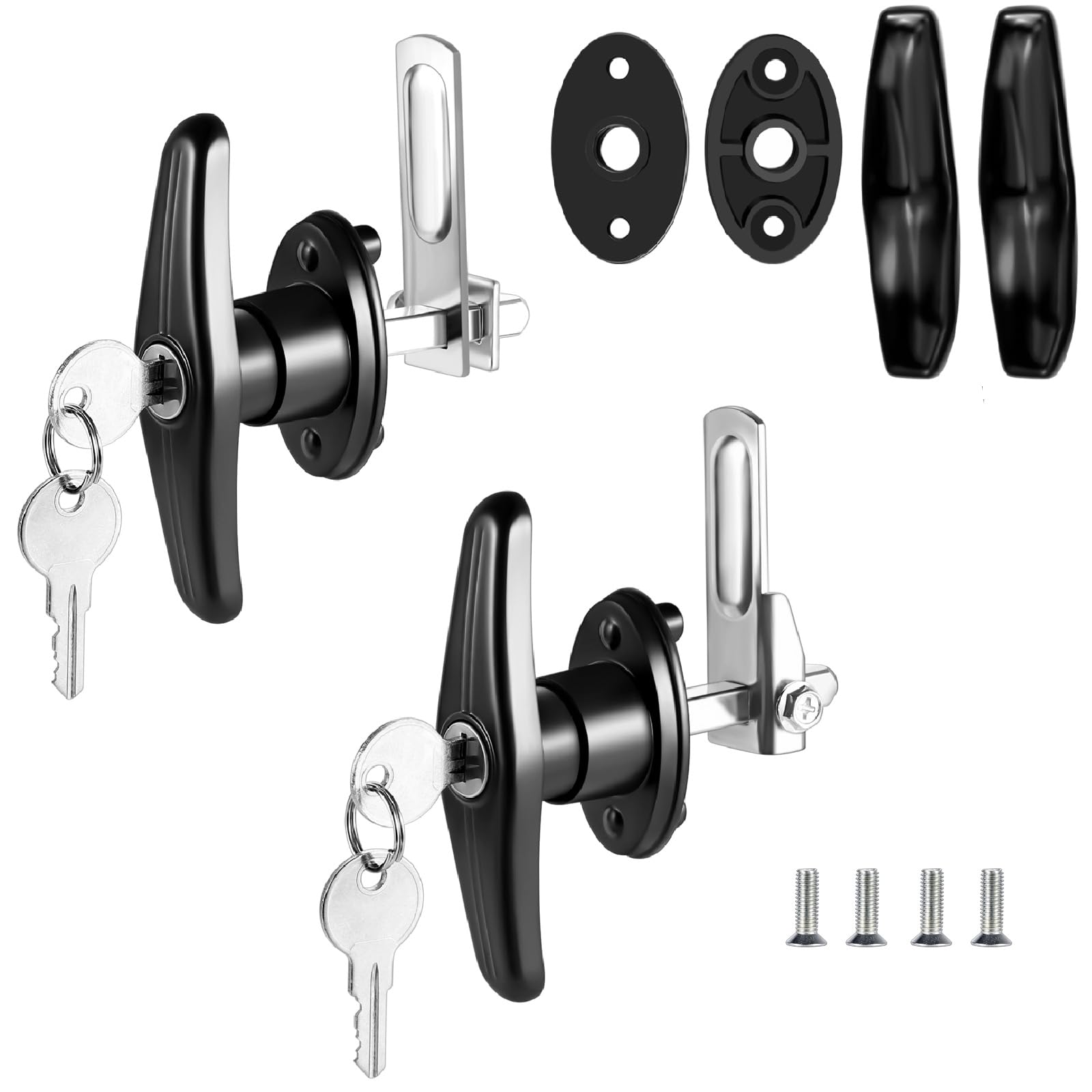 Truck Cap Latch T Handle Lock Matching Set Truck Cap Topper Camper Shell T-Handle Lock Complete Set Key Alike(Left & Right)