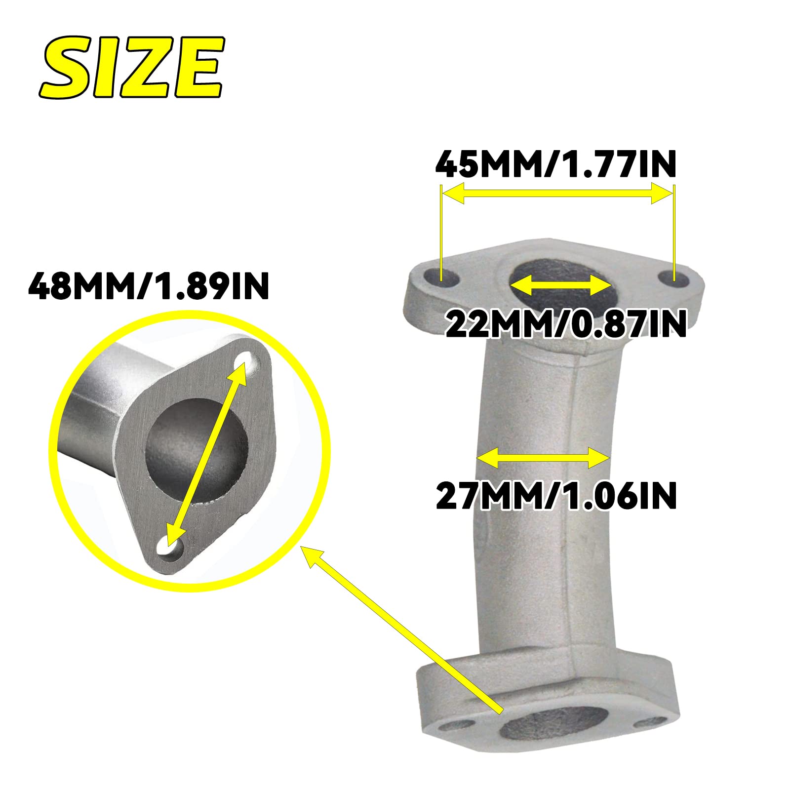 22Mm Intake Manifold Pipe Replacement 50Cc 70Cc 90Cc 110Cc Engine Taotao Atv Dirt Bike Go Kart Cqspmoto