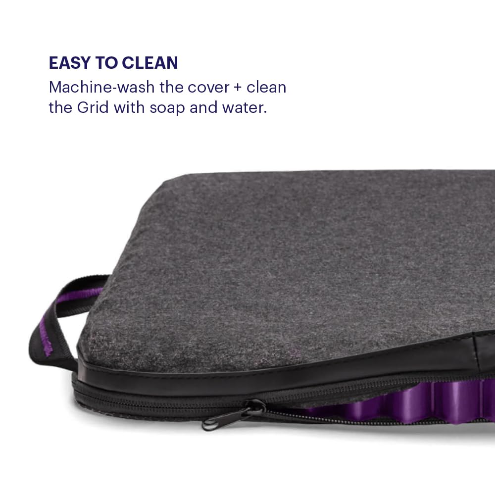 Purple Simply Seat Cushion - Pressure Reducing GelFlex Grid for Car Seats & Travel - Comfortable and Durable Design