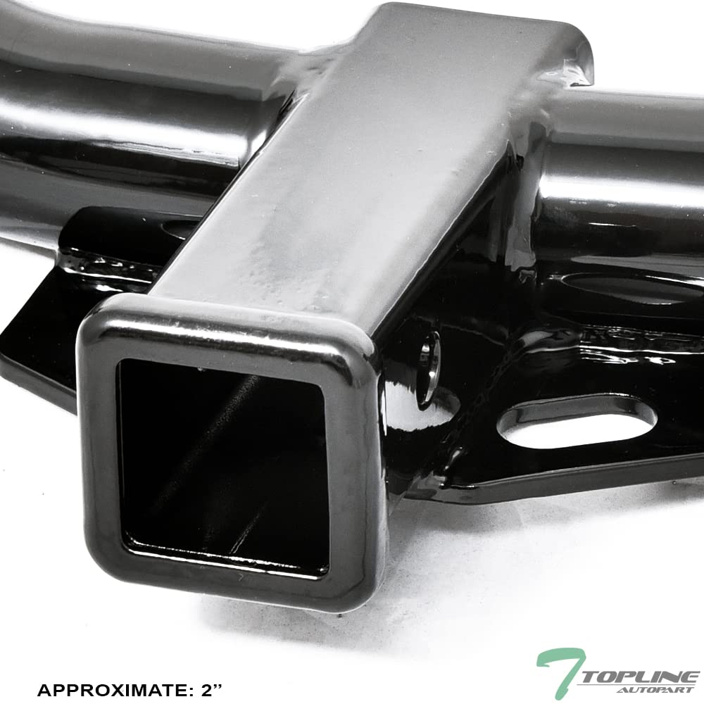 Class 3 III Black 2'' Receiver Tube Rear Bumper Trailer Tow Hitch Towing Mount Compatible with 07-13 Acura MDX