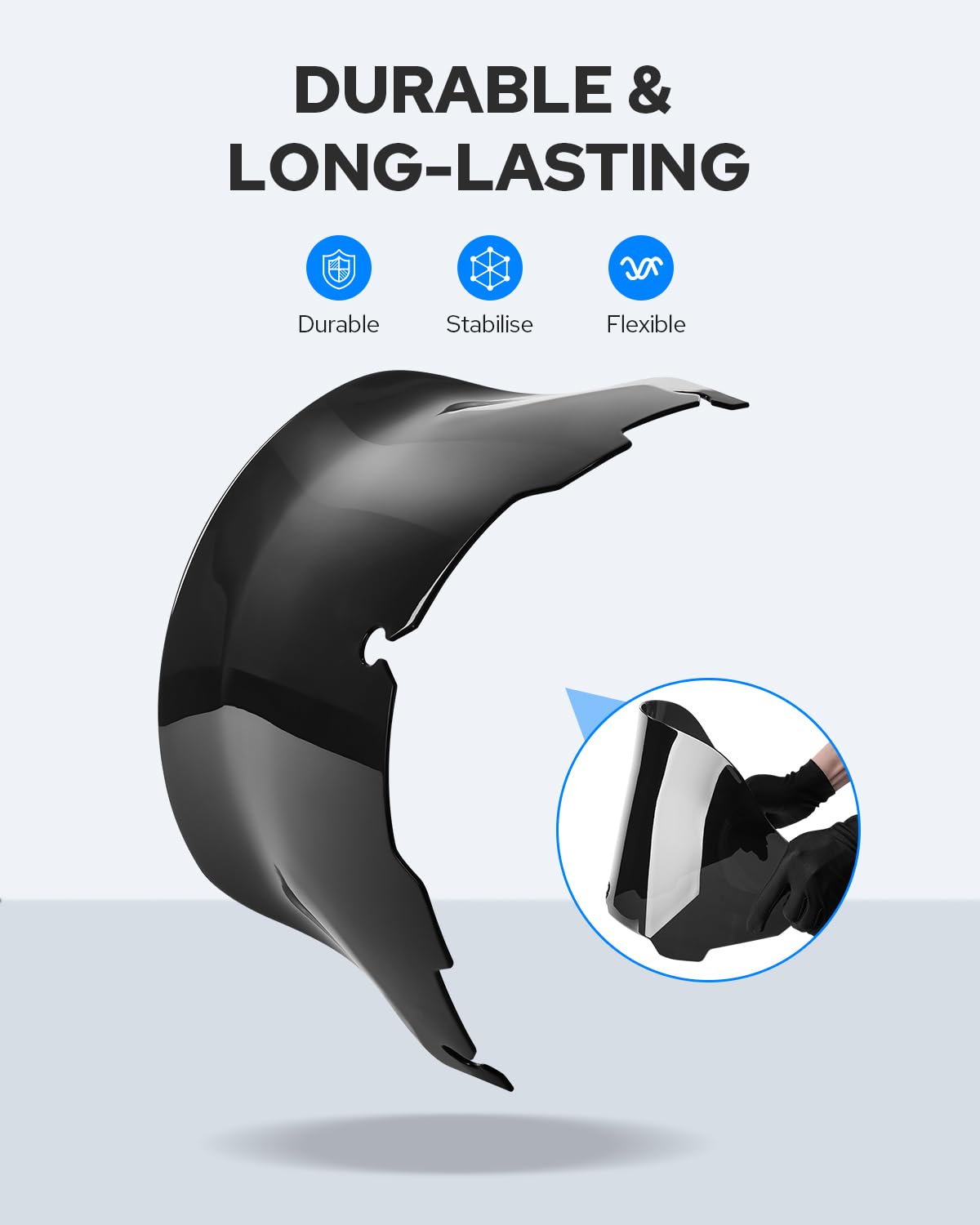 Benlari 8'' Black Motorcycle Windshield Windscreen for 1996-2013 Harley Davidson Touring Street Glide Electra Glide Tri Glide FL