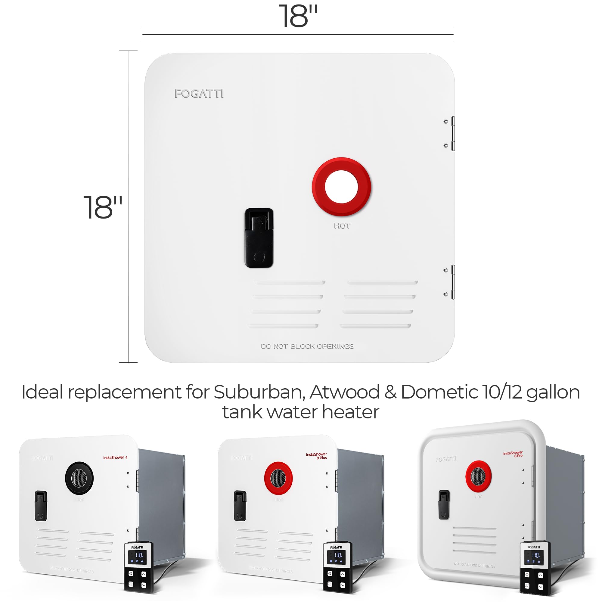 FOGATTI 18 x 18 Inches RV Water Heater White Door ONLY. Door kit for FOGATTI RV Water Heaters, Galvanized Steel