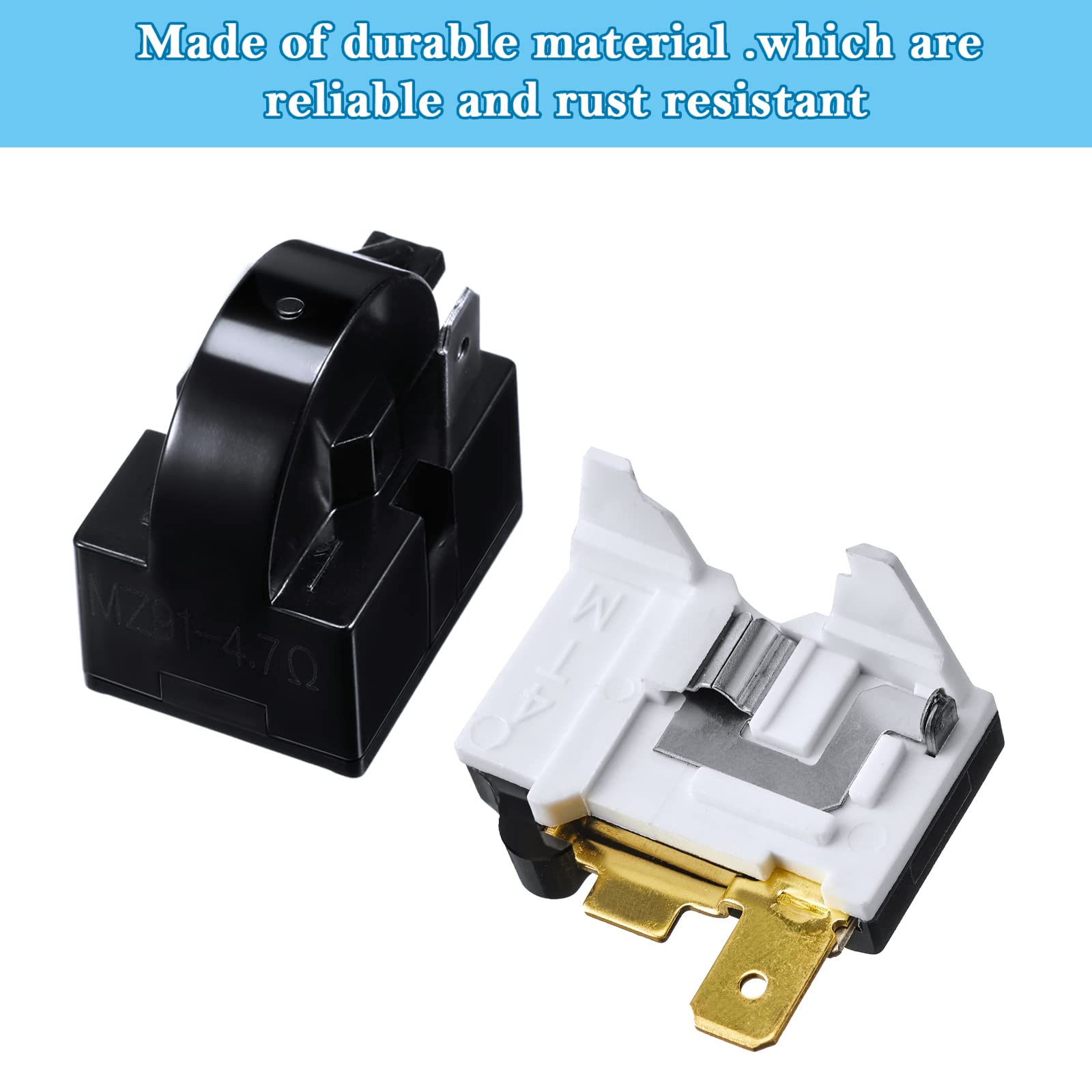 Mudder Qp2-4.7 Ptc Starter Relay 1 Pin Refrigerator Starter Relay And 6750C-0005P Refrigerator Overload Protector Compatible With Lg Refrigerator Compressor, 2 Pieces In Total