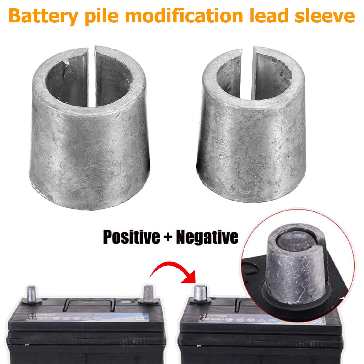 zipelo Battery Terminal Connector Set - Top Post Clamp Pair, Positive & Negative, 2PCS, Corrosion Resistant, Style 3
