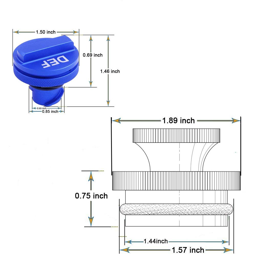 Easy To Grip,Diesel Fuel Tank Cap For Dodge, (Hidden-Strong Magnetism) Ram Diesel Aluminum Fuel Cap And Def Cap Combo For 2013-2