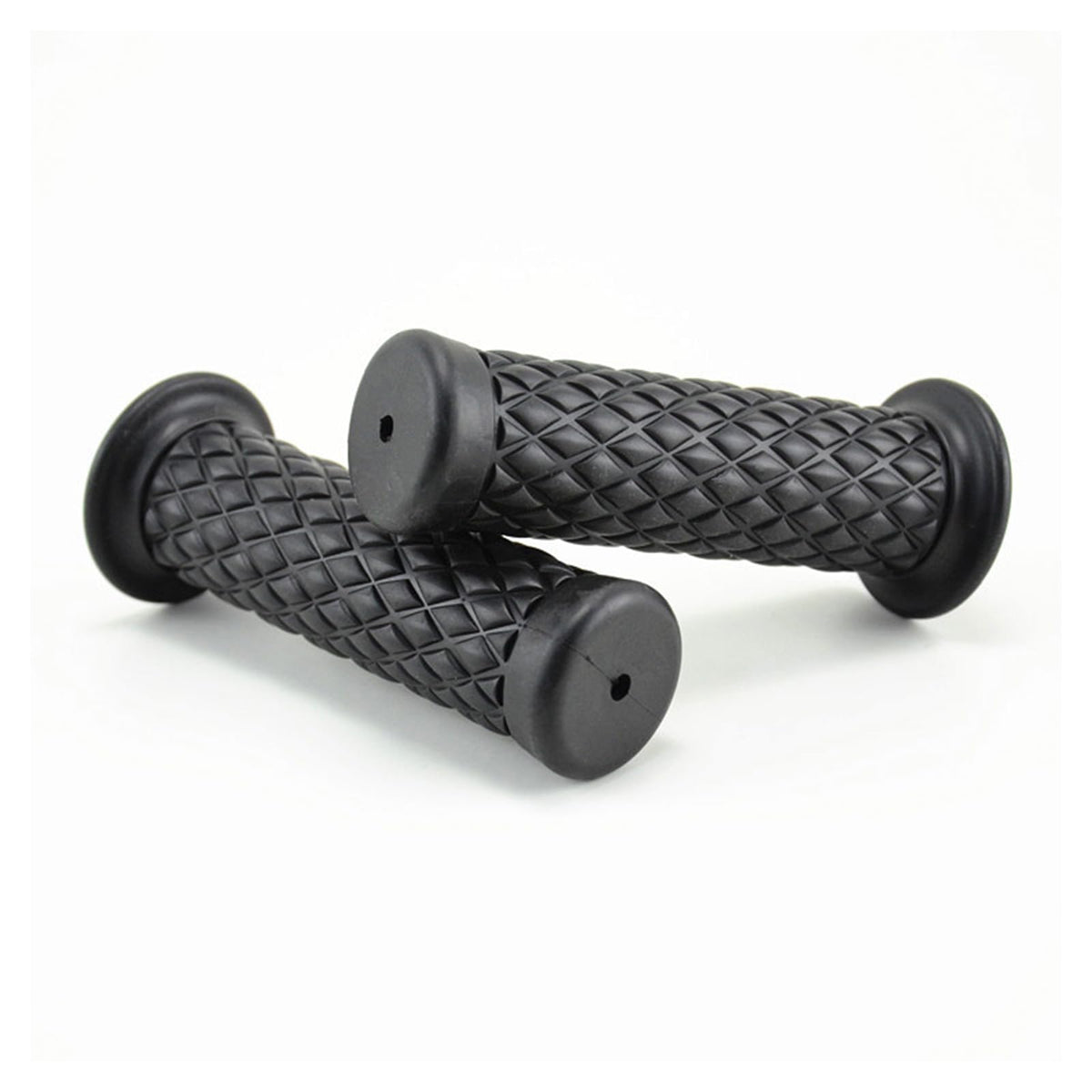 Augeny Motorcycle Hand Grips, 7/8' Vintage Non-Slip Rubber Handlebars, Soft Motorbike Thruster Grip For Hand Comfort, Universal Accessories For Motocross Scooter Dirt Bike (Black)