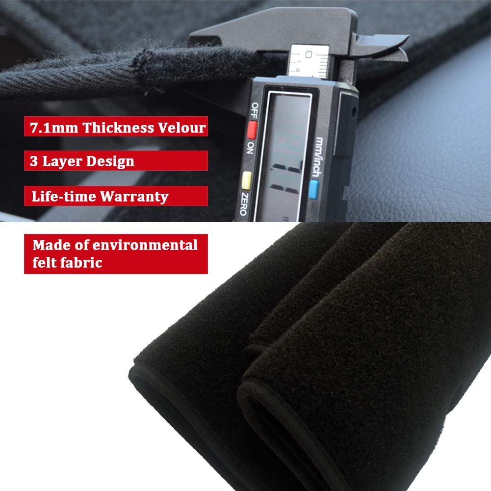 HanLanKa Dashboard Cover Dash Cover Mat Pad Compatible with Dodge Ram 1500 2500 3500 1998 1999 2000 2001 (Ram 98-01, Black)