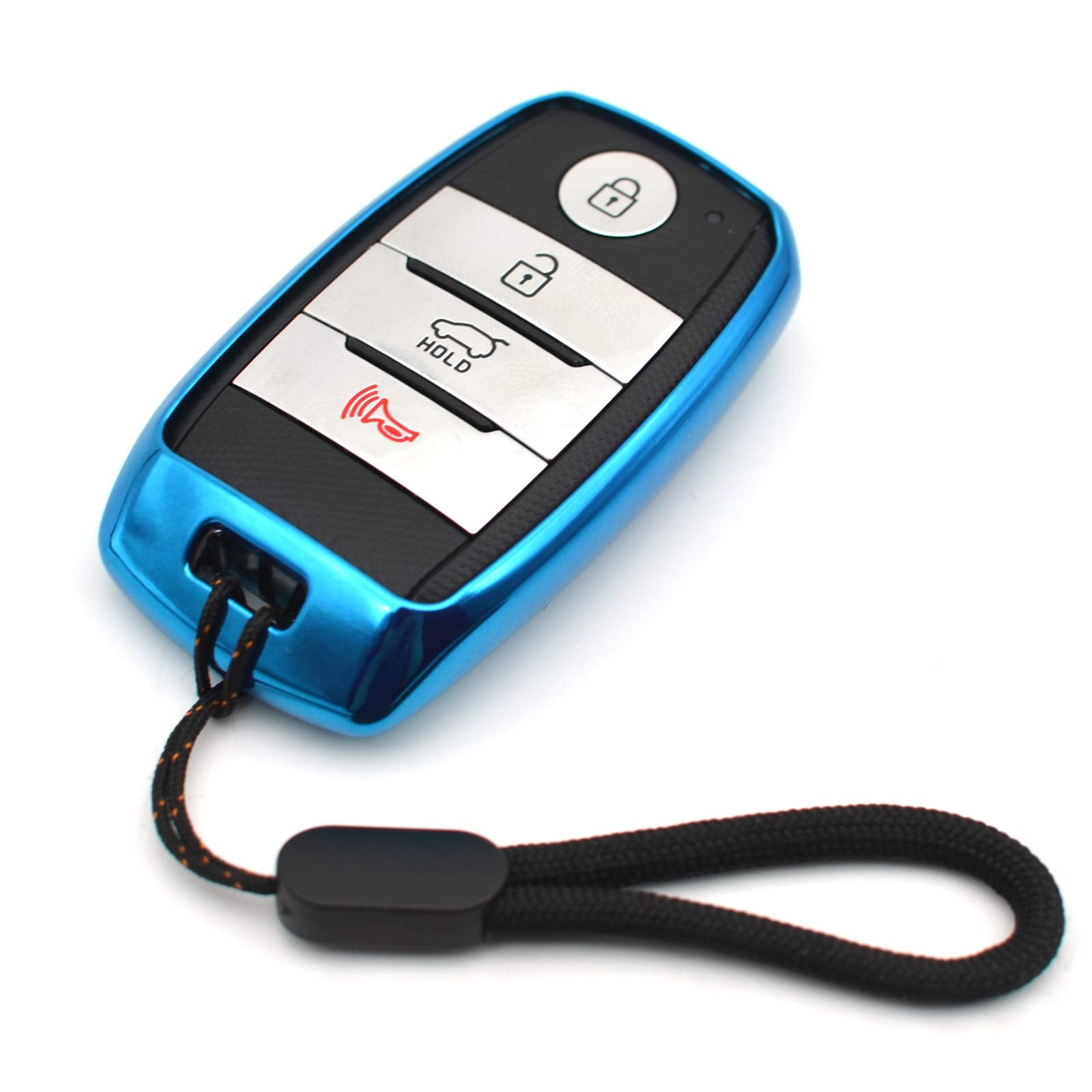 Compatible With Kia Forte Koup Optima Rio Sedona Sorento Soul Ev Sportage Niro Forte5 Blue Tpu Key Fob Cover Case Remote Holder