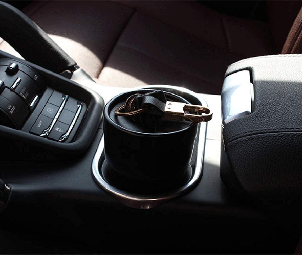 BANCHELLE Car Change Holder with Lid Automotive Plastic Garbage Cans 250 mL (0.06 Gallon) Portable for Keys Pen 1 Piece