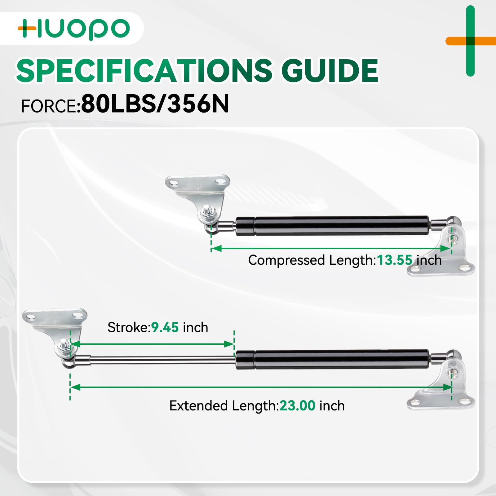 23 Inch 80Lb/356N Gas Strut Shock Lift Support For Rv Bed Storage Cover Lids Floor Hatch Boat Shed Window Custom Heavy Duty Lid
