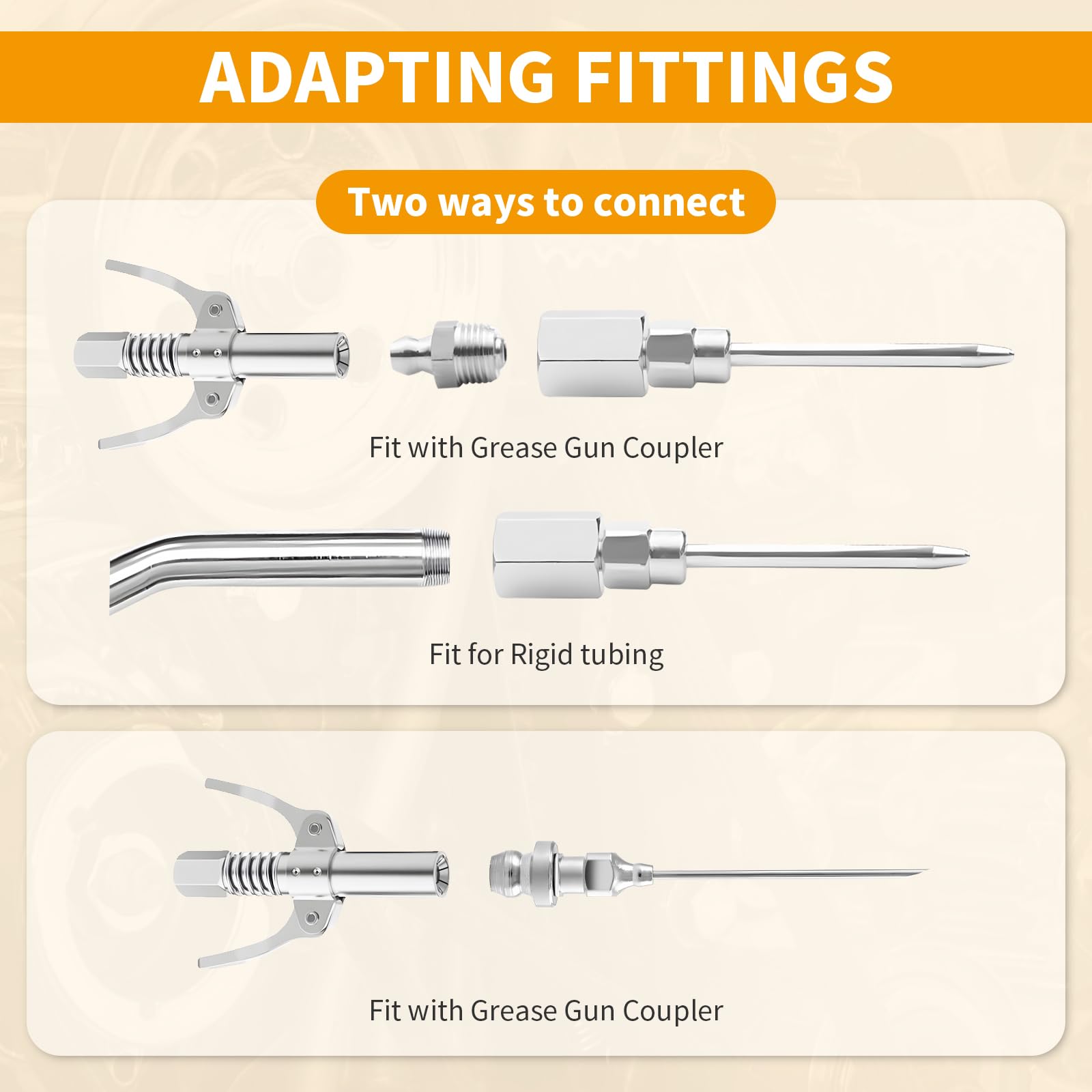 ATIVERE 6PCS Grease Gun Tips, Contain 4PCS 1/8 Inch NPT Threads 18G Grease Gun Needle Tips and 2PCS Narrow Grease Needle Dispens