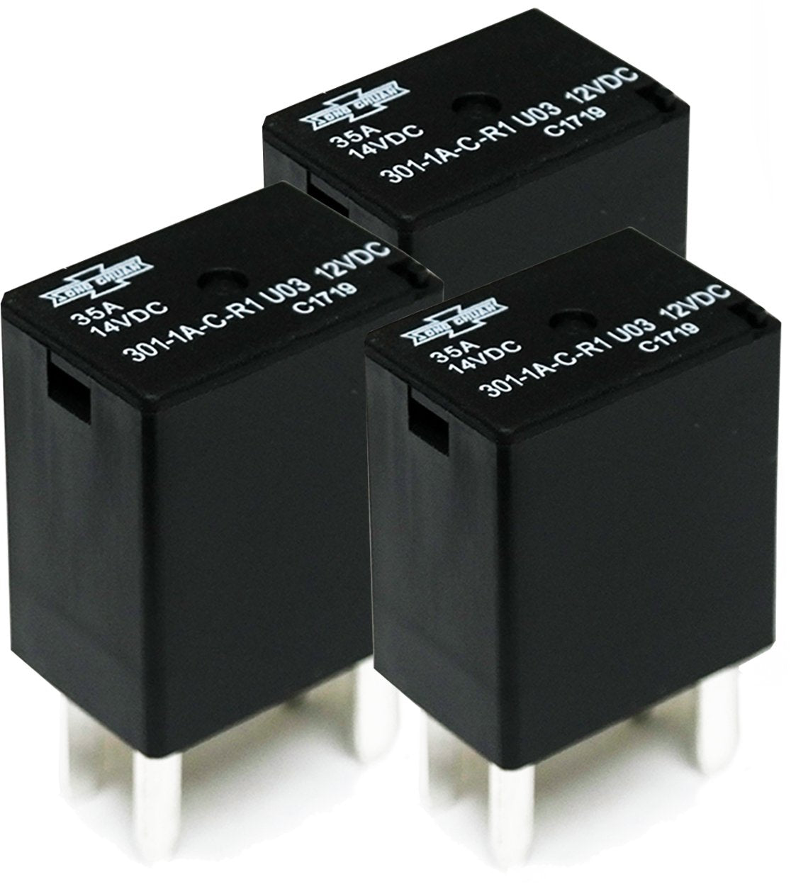 Song Chuan 301-1A-C-R1-U03 12Vdc Micro 280 Spst 35A Relay (Pack Of 3)
