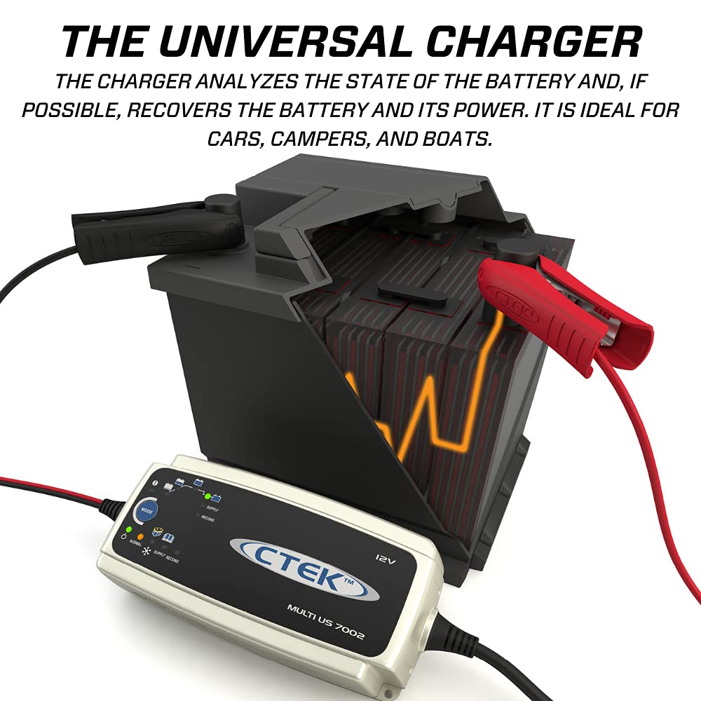 Ctek (56-353) Multi Us 7002 12-Volt Battery Charger,Black