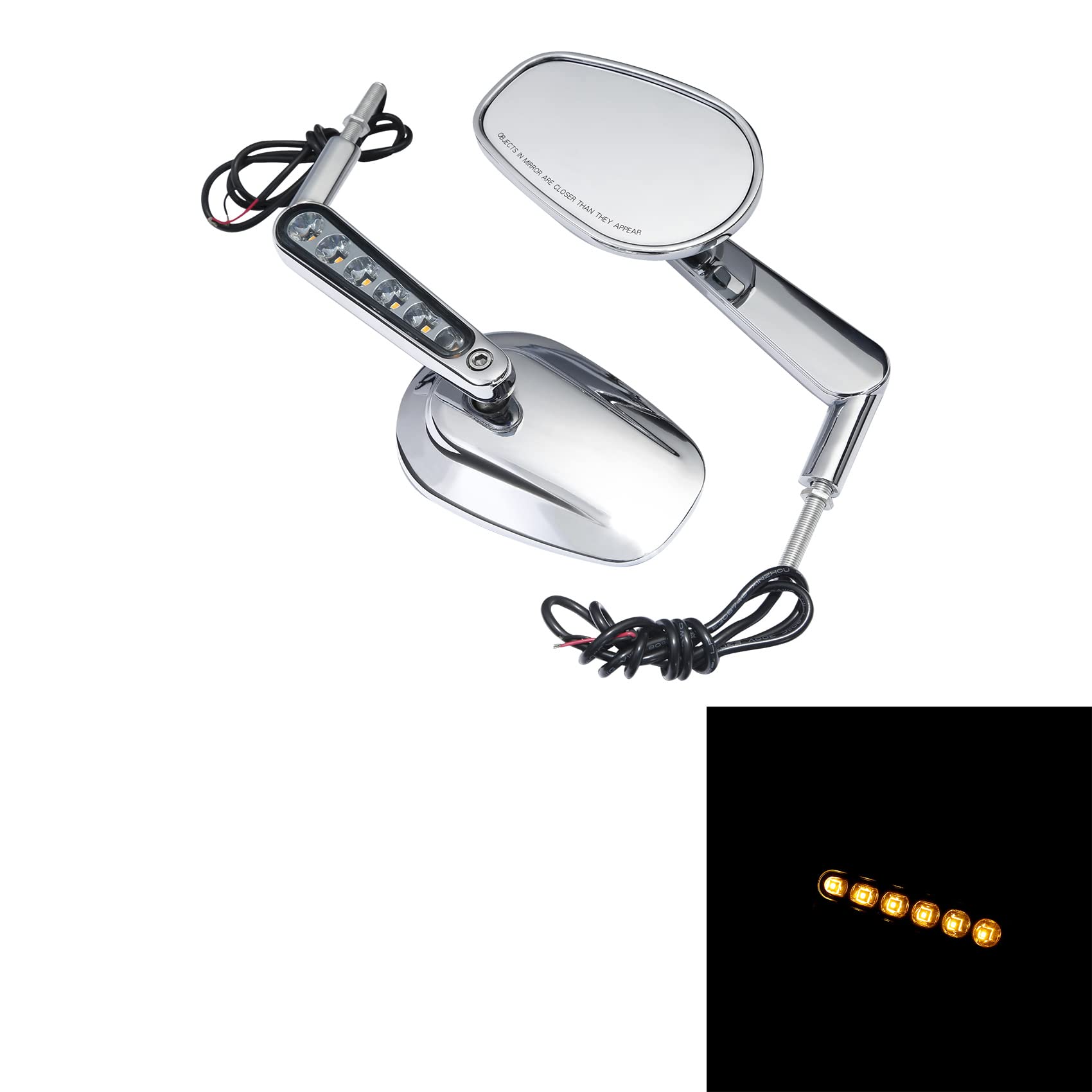 Slmoto New Rear View Mirrors Muscle Led Turn Signals Light Fit For Harley V-Rod V Rod Vrscf