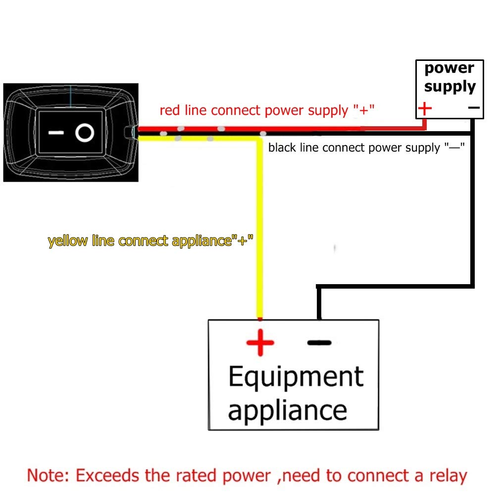 Quentacy Rocker Toggle Switch Dc12V/10A 24V/5A Spst On-Off Wired Led Paste Diy Switch For Car Boat Marine Truck Rv
