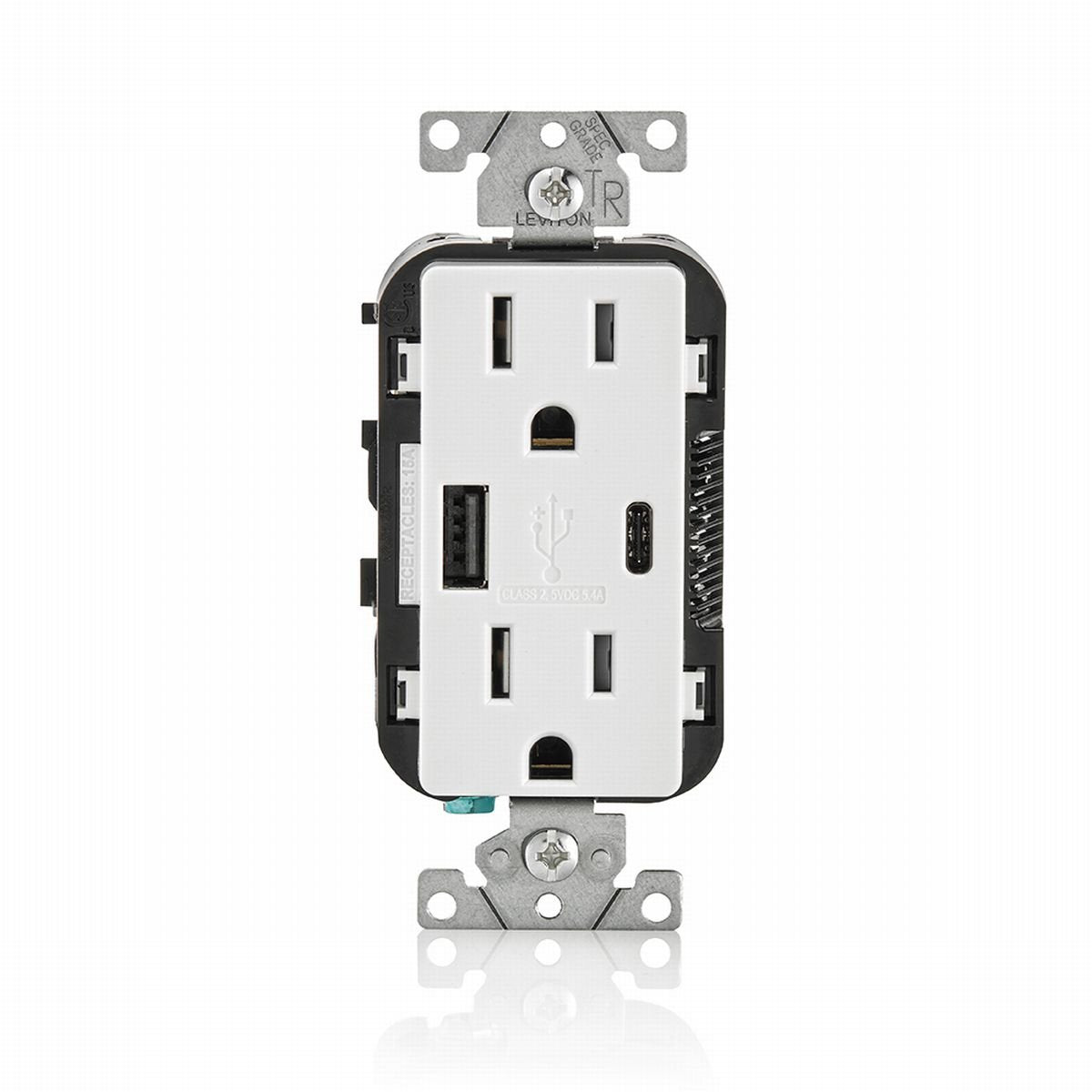 DUPLEX USB OUTLT A&C WHT