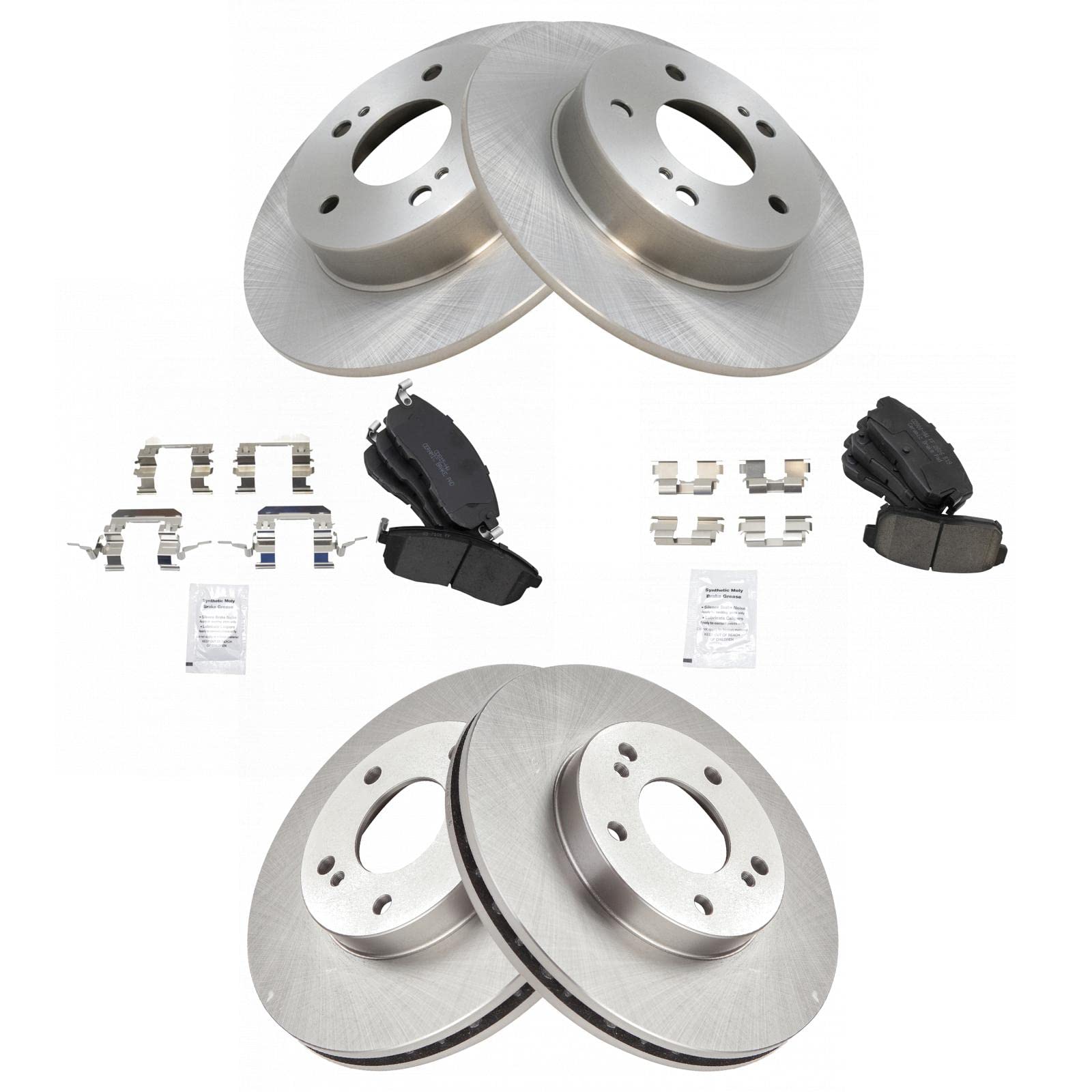 Trq Brake Rotors & Premium Posi Ceramic Pads Set Front Rear Kit For Nissan