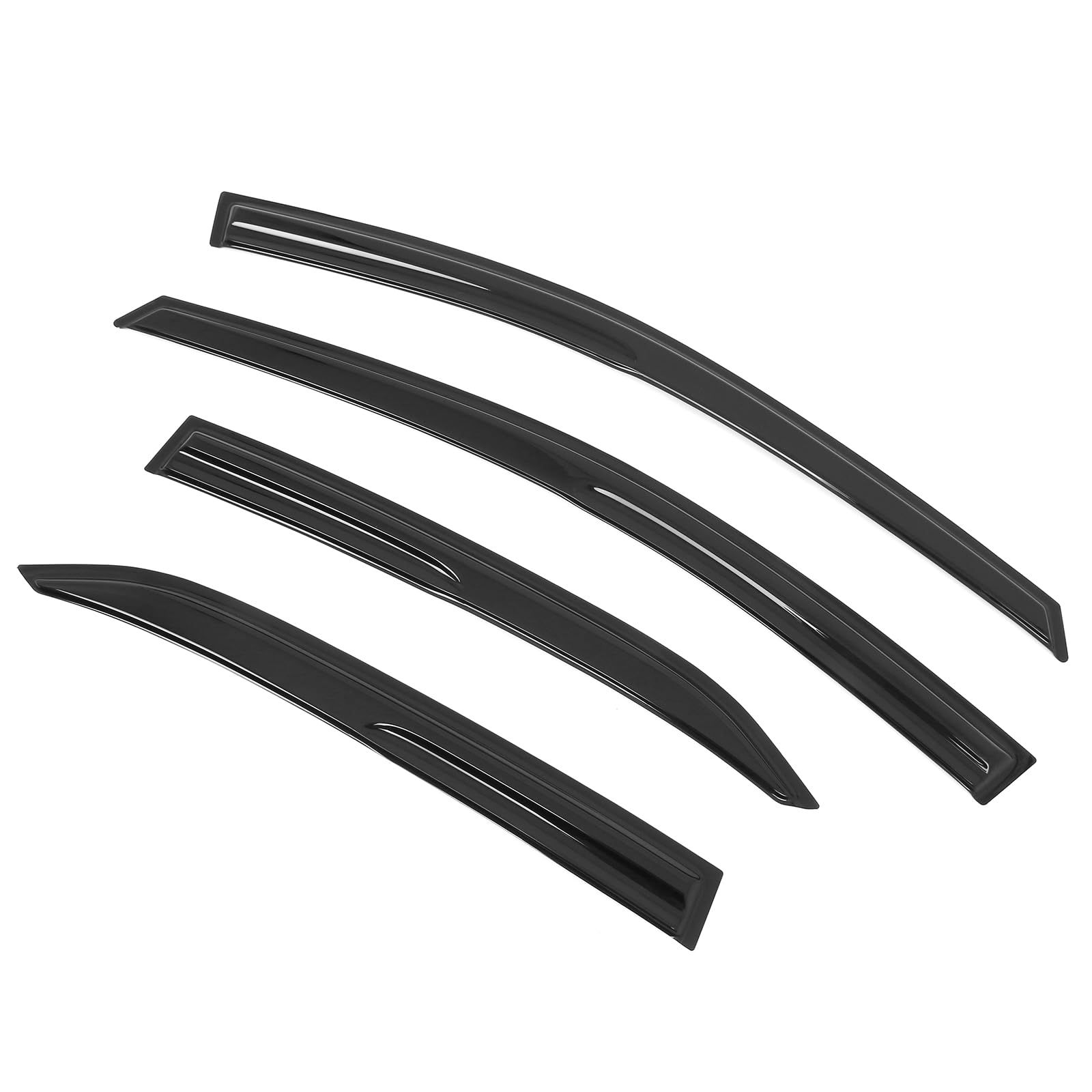 Ikon Motorsports Tape On Side Window Wind Deflectors, Compatible With 2018-2024 Toyota Camry, Mugen V2 Style Acrylic Smoke/Tinte