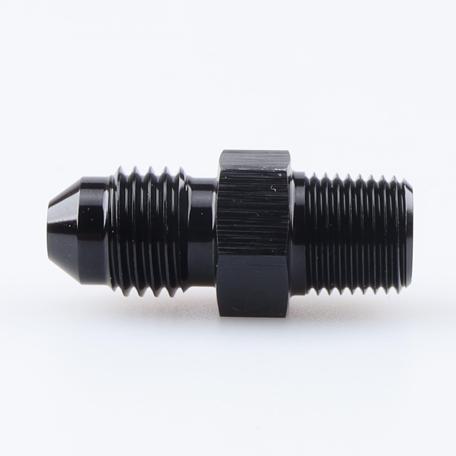 Ac Performance Male 1/8'' Npt To -4 An Flare Adapter Straight Aluminum Black