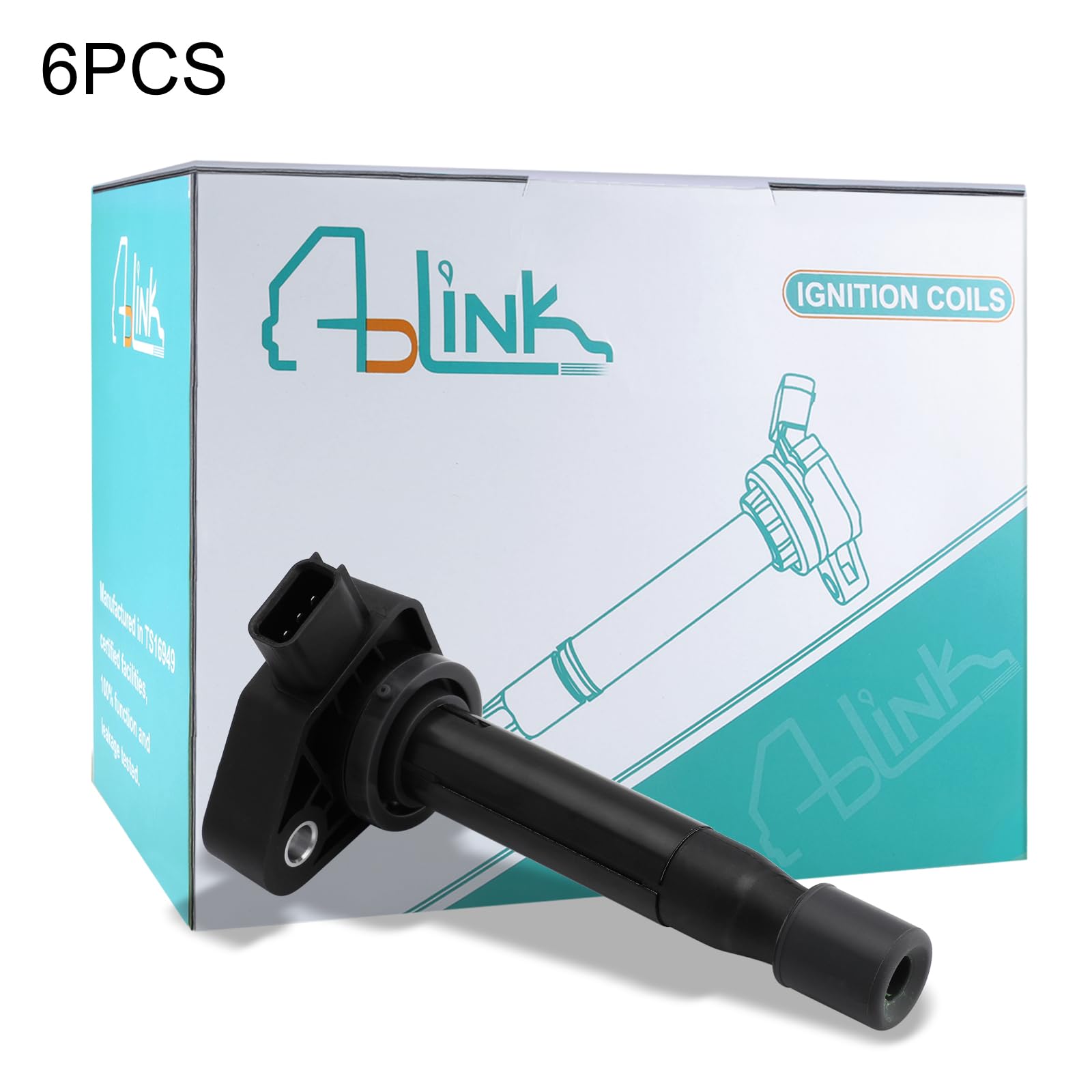 Aulink 6Pcs Uf242 Ignition Coil Pack (3.0L 3.2L 3.5L V6) Compatible With Honda Acura Saturn Accord Odyssey Mdx Tl Rl Vue, Gn1016
