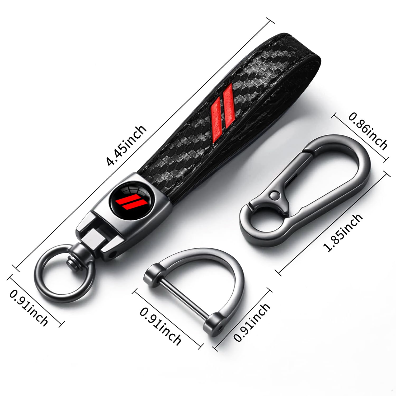 Annloysky Black Carbon Fiber Leather Metal Car Keychian Keyring Accessories Compatible with Dodge Challenger Charger SRT RAM Car
