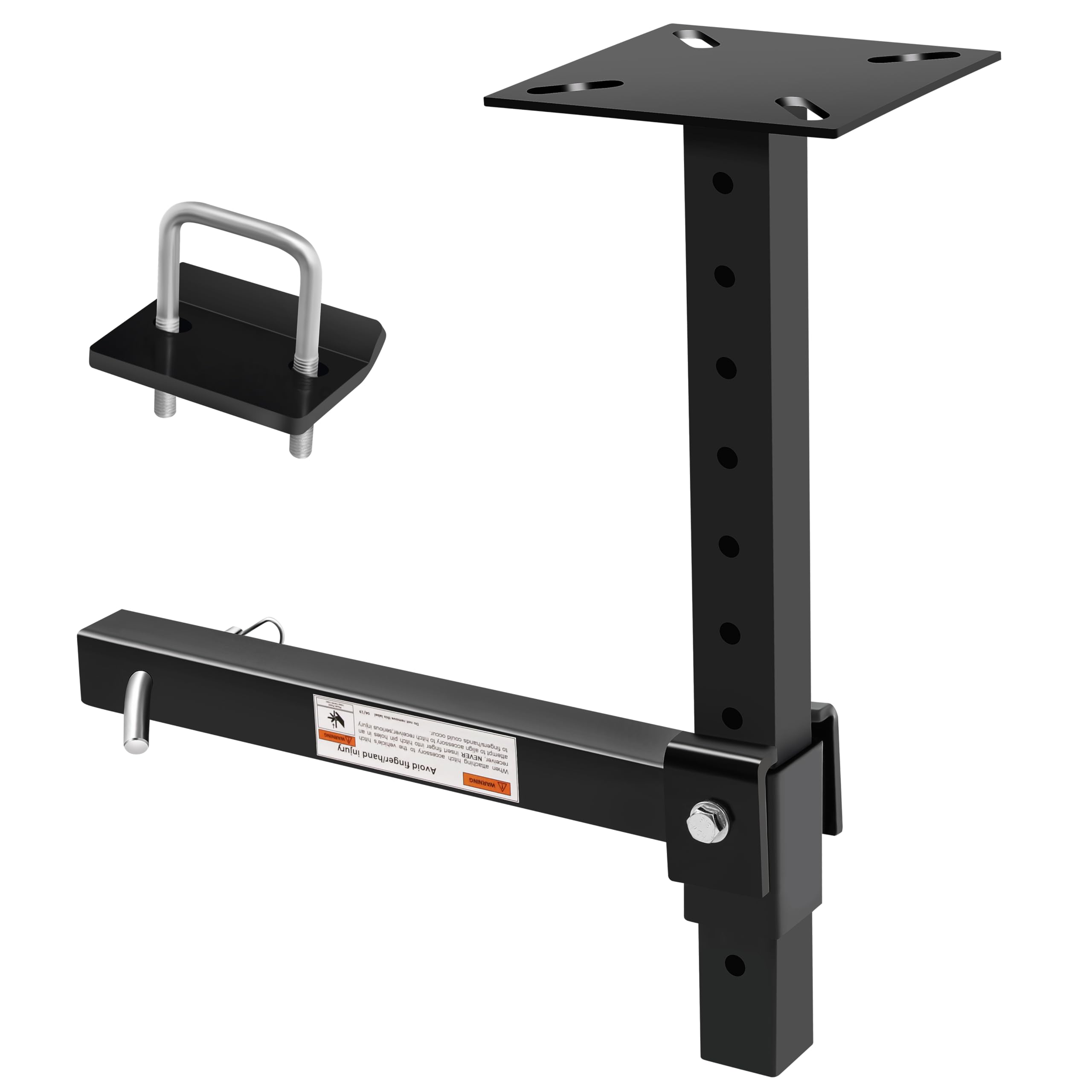 JY PERFORMANCE Hitch Mount Vise Plate, Adjustable Height Vise Holder for 2-Inch Receiver, Heavy-Duty Hitch Vise Holder for Vehic