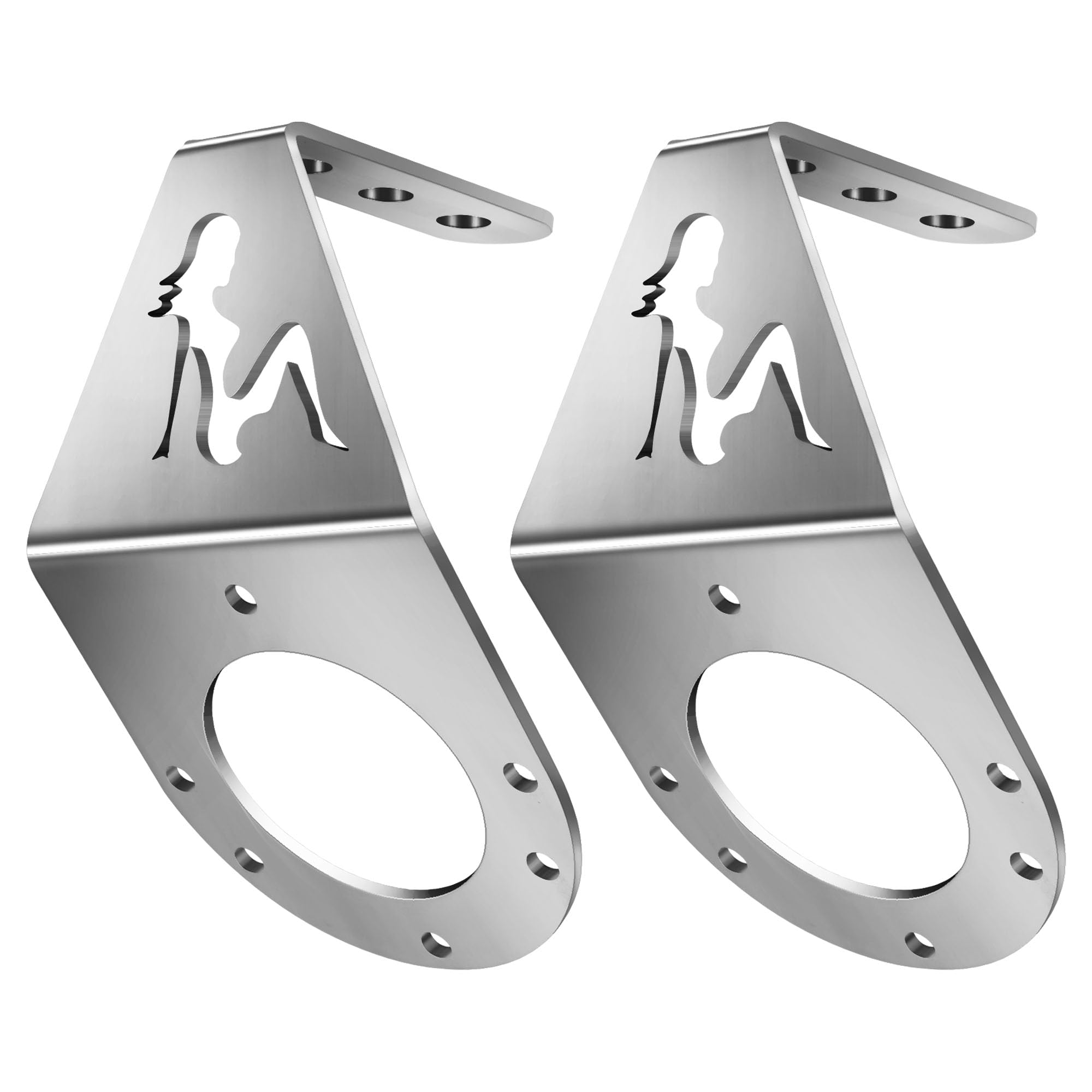 Vitonsbay Watermelon Lights Bracket,12 Gauge 304 Stainless Steel Angled Mirror Turn Signal Mount w/Watermelon Light Hole for Sem