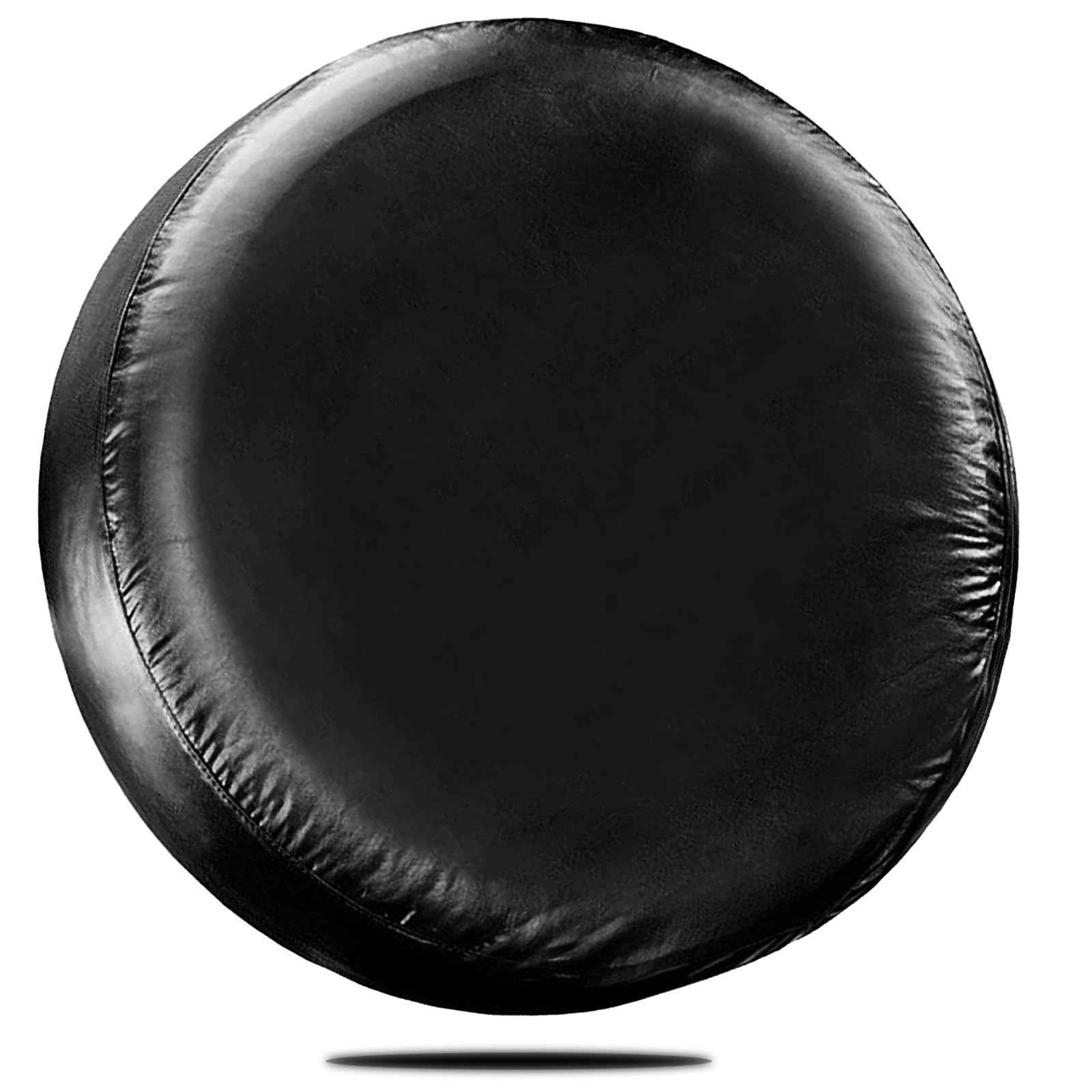 WSSROGY 15 inch PU Leather Soft Trailer Spare Tire Cover Fit for Jeep, SUV, Truck (Black, 15 inch for Diameter 27 '' - 29 '')