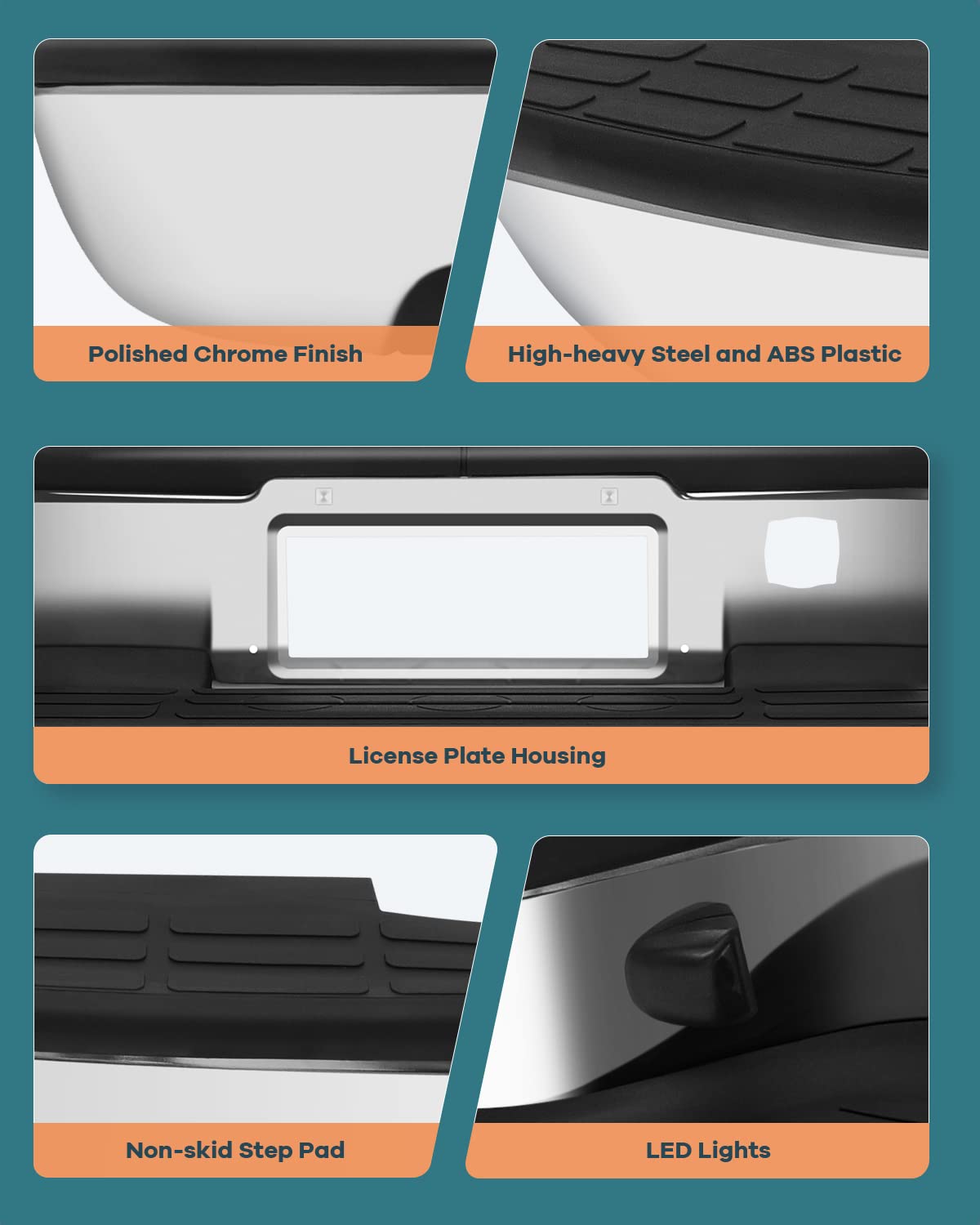 Findauto Chrome Rear Step Bumper,Back Bumper Fit For 1999-2006 For Chevrolet Silverado 1500 And For Gmc Sierra 1500, 2007 For Chevrolet Silverado 1500 Classic And For Gmc Sierra 1500 Classic