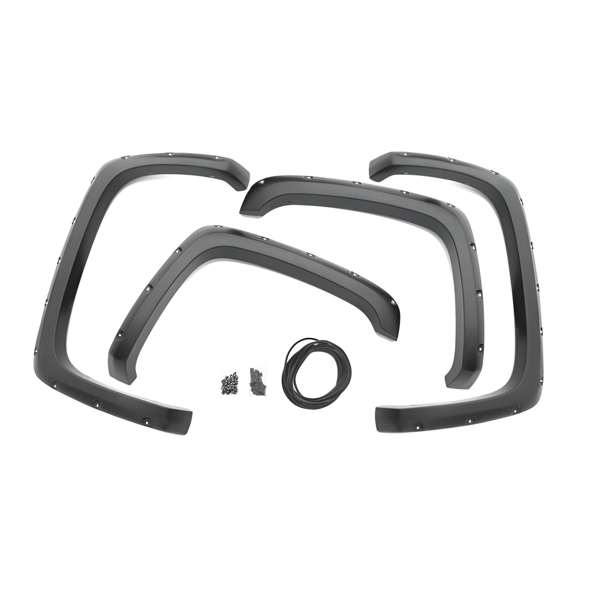 Bushwacker Forge Pocket/Rivet Style Front & Rear Fender Flares | 4-Piece Set, Black, Textured Finish | 48140-08 | Fits 2019-2021 Chevrolet Silverado 1500; 2022 Silverado 1500 Limited