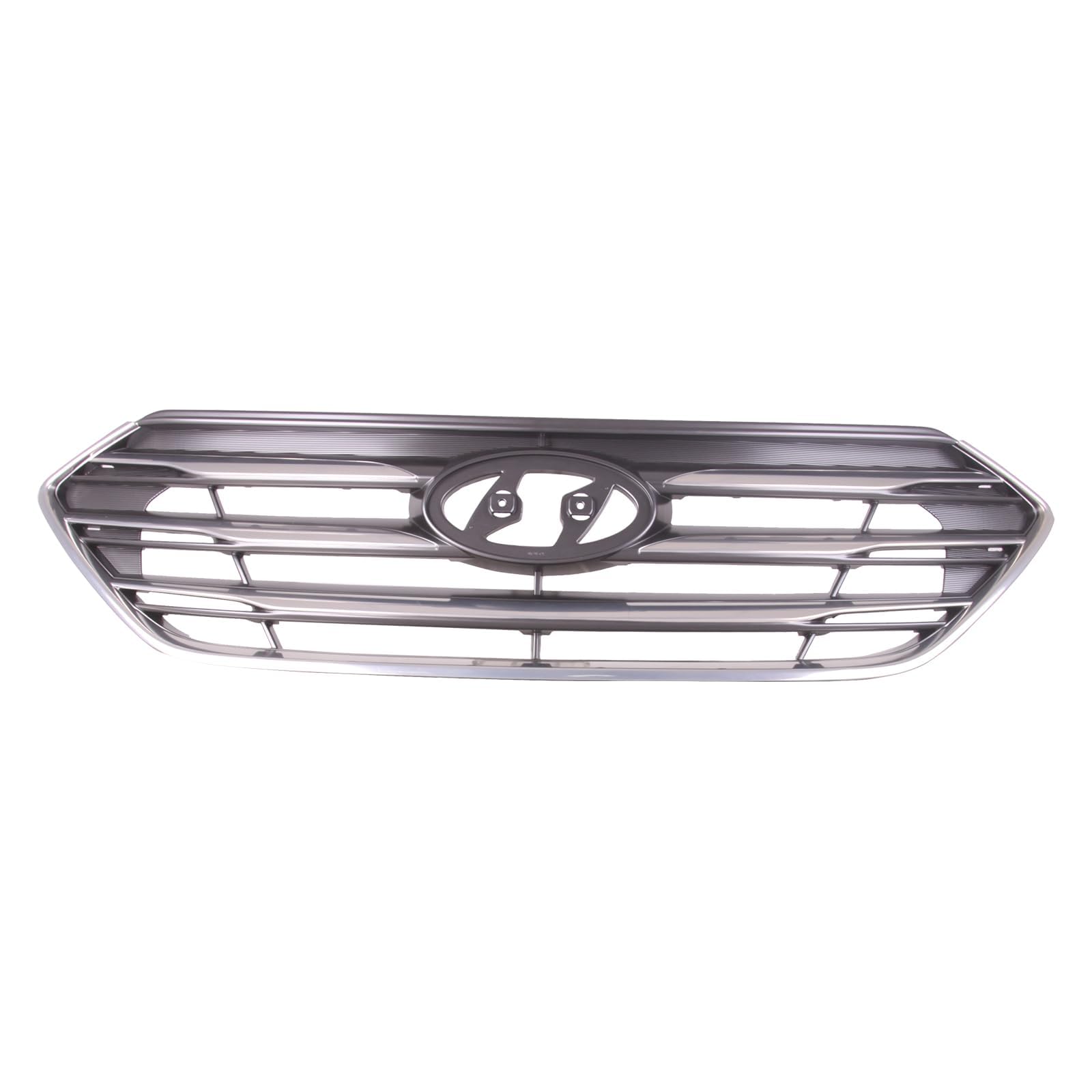 TYG (CAPA QUALITY) Chrome Front Grille Compatible with 2017-2018 Hyundai Santa Fe Sport w/o Front View Camera, ABS OEM Replaceme