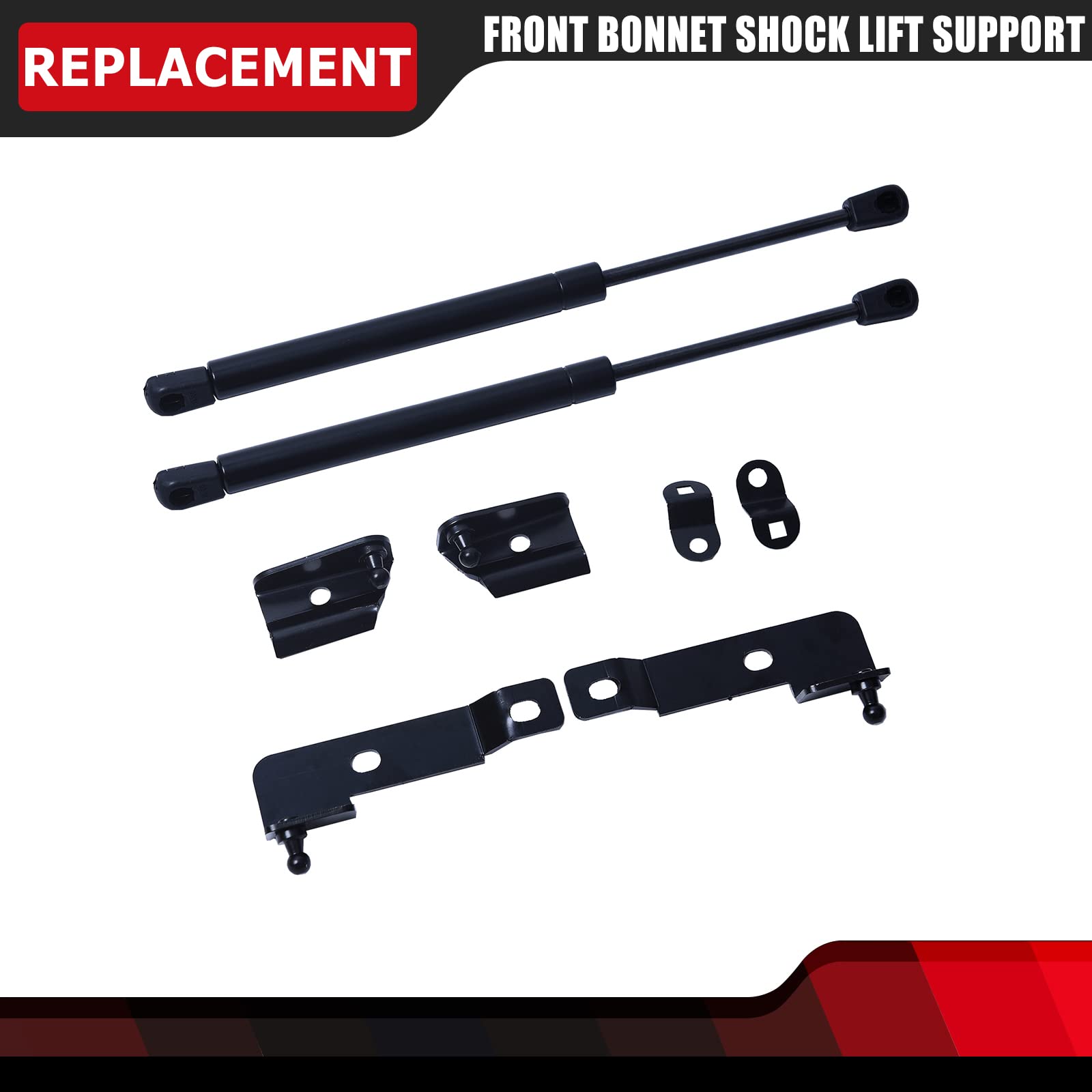 Pair Of Front Bonnet Hood Shock Rod Kit Gas Charged Shock Dampers Spring Struts Bar Compatible With Nissan Navara Frontier D40 Pathfinder Xterra 2004-2018