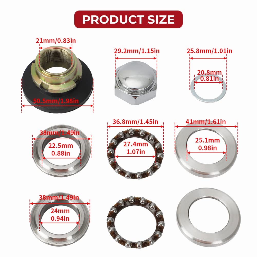Alpha Rider Steering Stem Bearing Rebuild Kit for Honda CT90 CL70 SL70 XL70 XR100 CL90 ATC200 ATC70 Z50 ATC185 Mini Trail Bearin