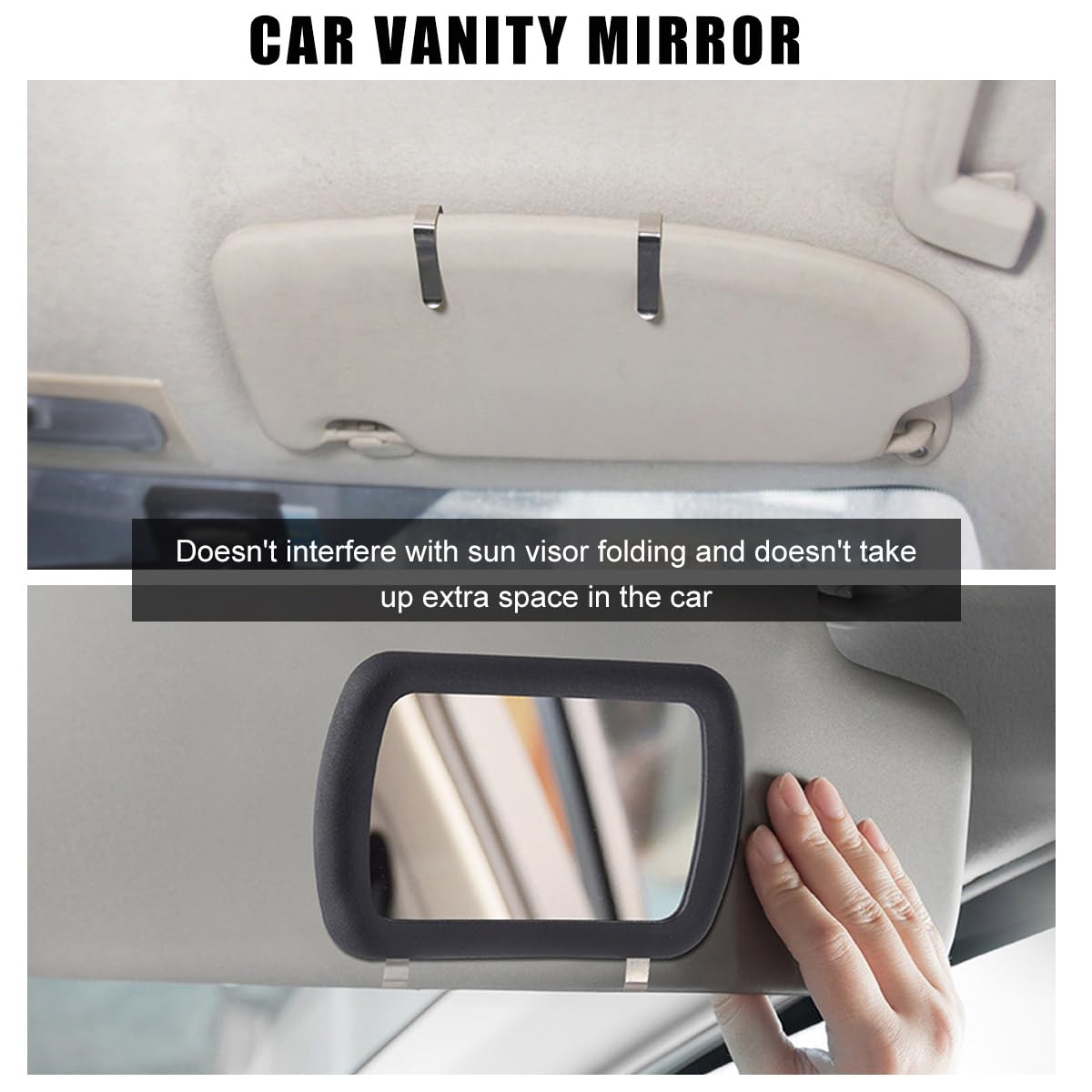 Povtii 2Pcs Car Sun Visor Vanity Mirror, Clip-On Automotive Makeup Sun-Shading Mirror, Vehicle Sun Visor Cosmetic Vanity Mirror