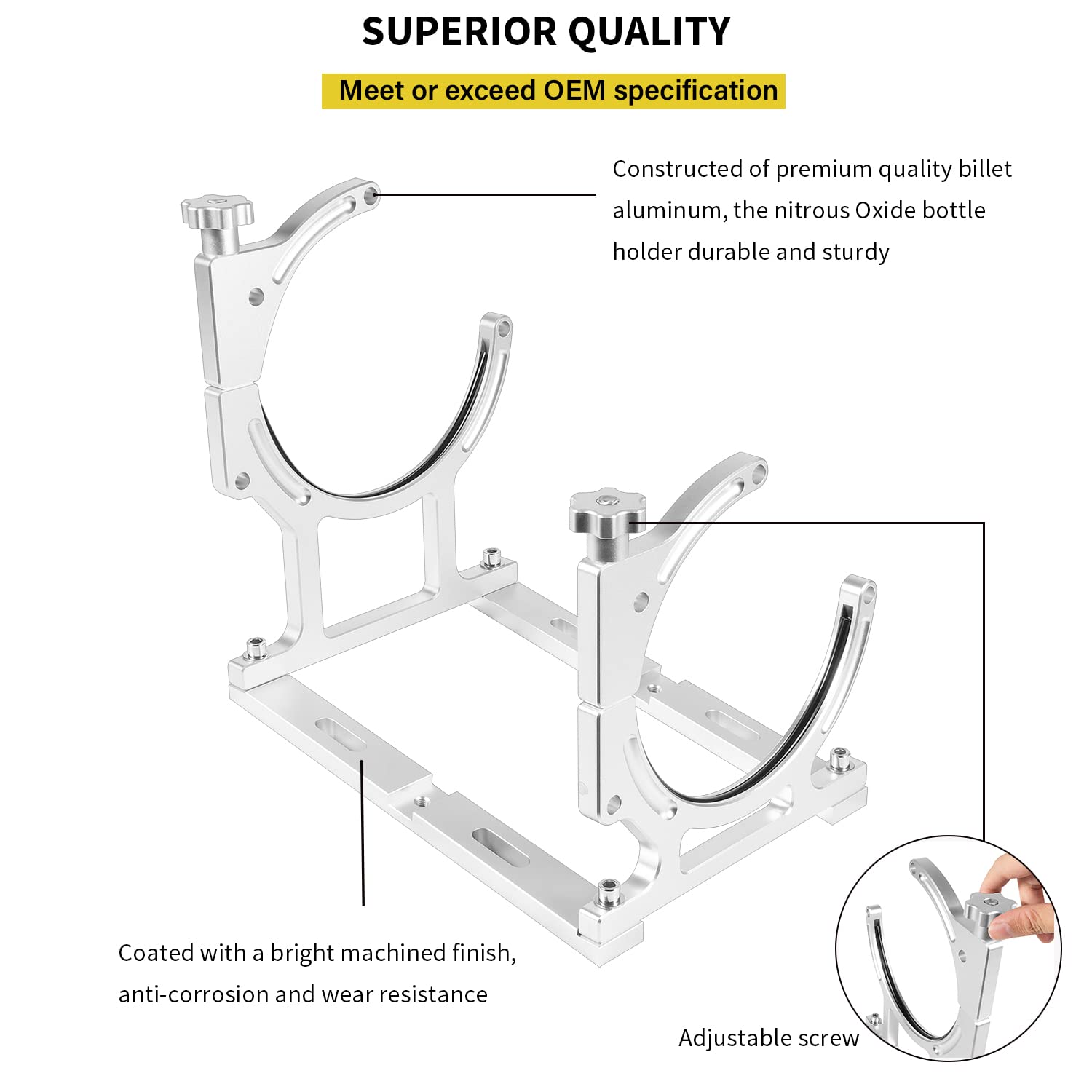 Bzsunway 7    Nitrous Oxide Nos Billet Aluminum Single Bottle Holder Bracket For 10-15 Pound Nitrous Bottle Replace For Pce150.1