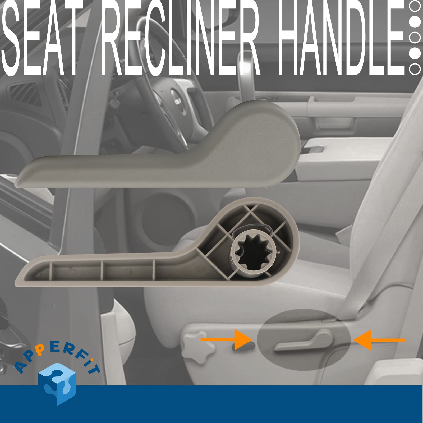 Apperfit Seat Recliner Handle Lever Front Left+Right Side (Gray) Compatible With 2007-2013 Chevy Avalanche Silverado Suburban, G