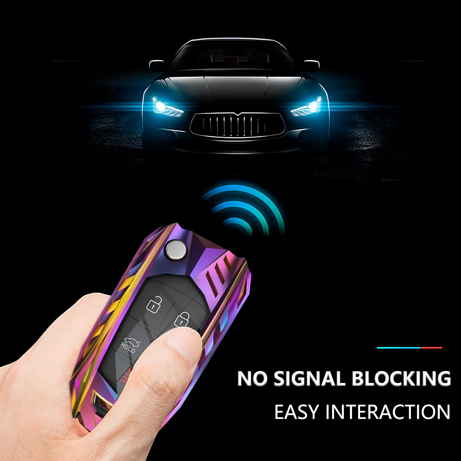 Ocezbiis For Chevy Key Fob Cover,Keychain,Zinc Alloy Protection Car Key Shell Case Compatible With Buick Gmc Series Keys With Ej