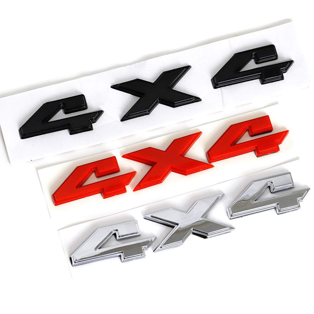Huapx 8.8 Inch 4X4 Emblem Sticker,1Pack Matt Black Badge Chrome Decal Sticker Replacement For Dodge Ram 1500 2500 3500,Jeep Gran